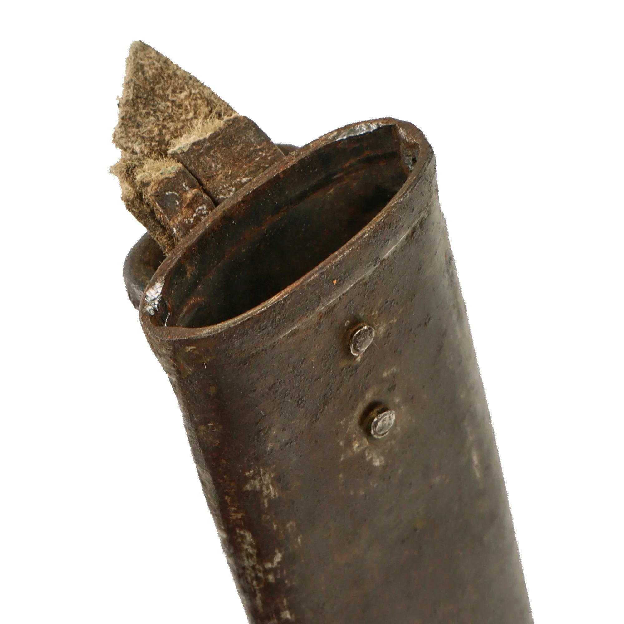 Original U.S. WWII Italian-Made M1918 Trench Knife Style Brass Knuckle Trench Knife with Blade Similar to M.V.S.N. Fighting Dagger & Recycled WWI Austro-Hungarian WWI Trench Knife Scabbard — image 13