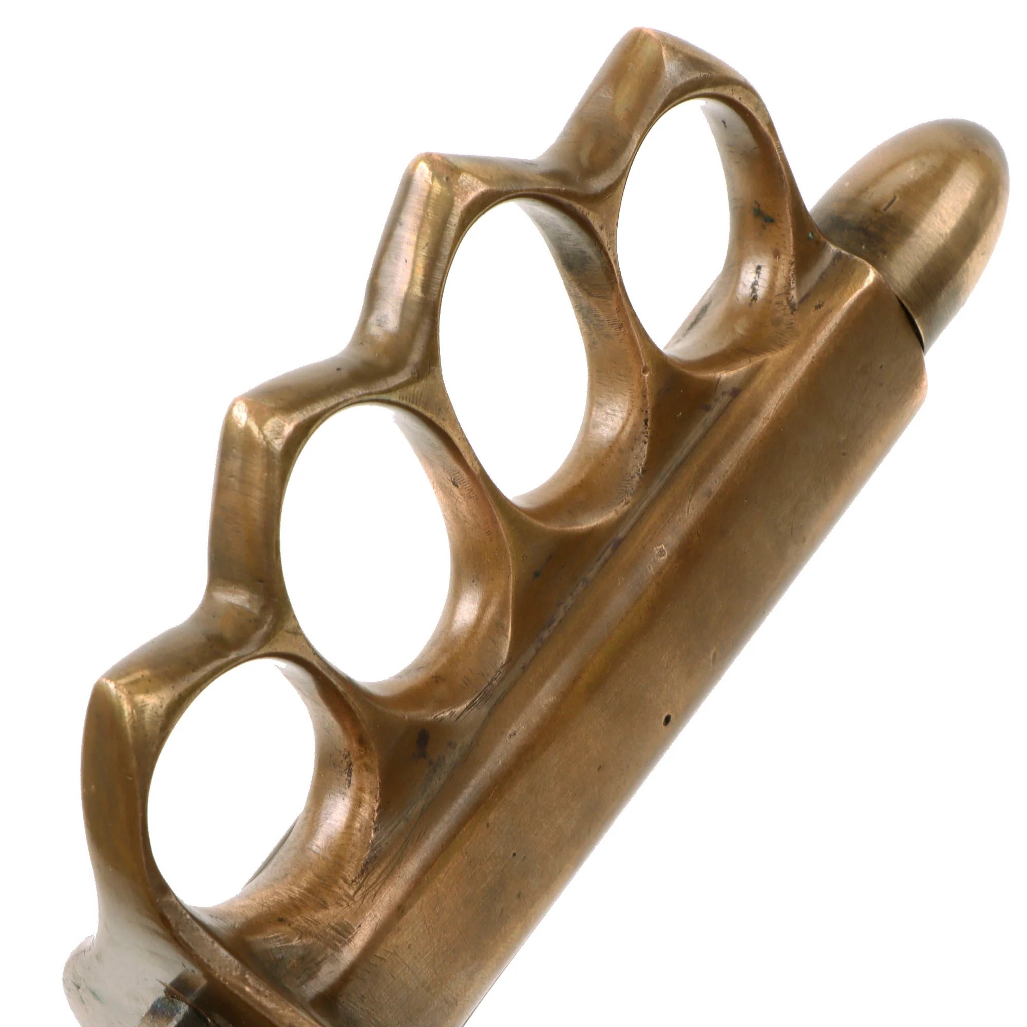 Original U.S. WWII Italian-Made M1918 Trench Knife Style Brass Knuckle Trench Knife with Blade Similar to M.V.S.N. Fighting Dagger & Recycled WWI Austro-Hungarian WWI Trench Knife Scabbard — image 7