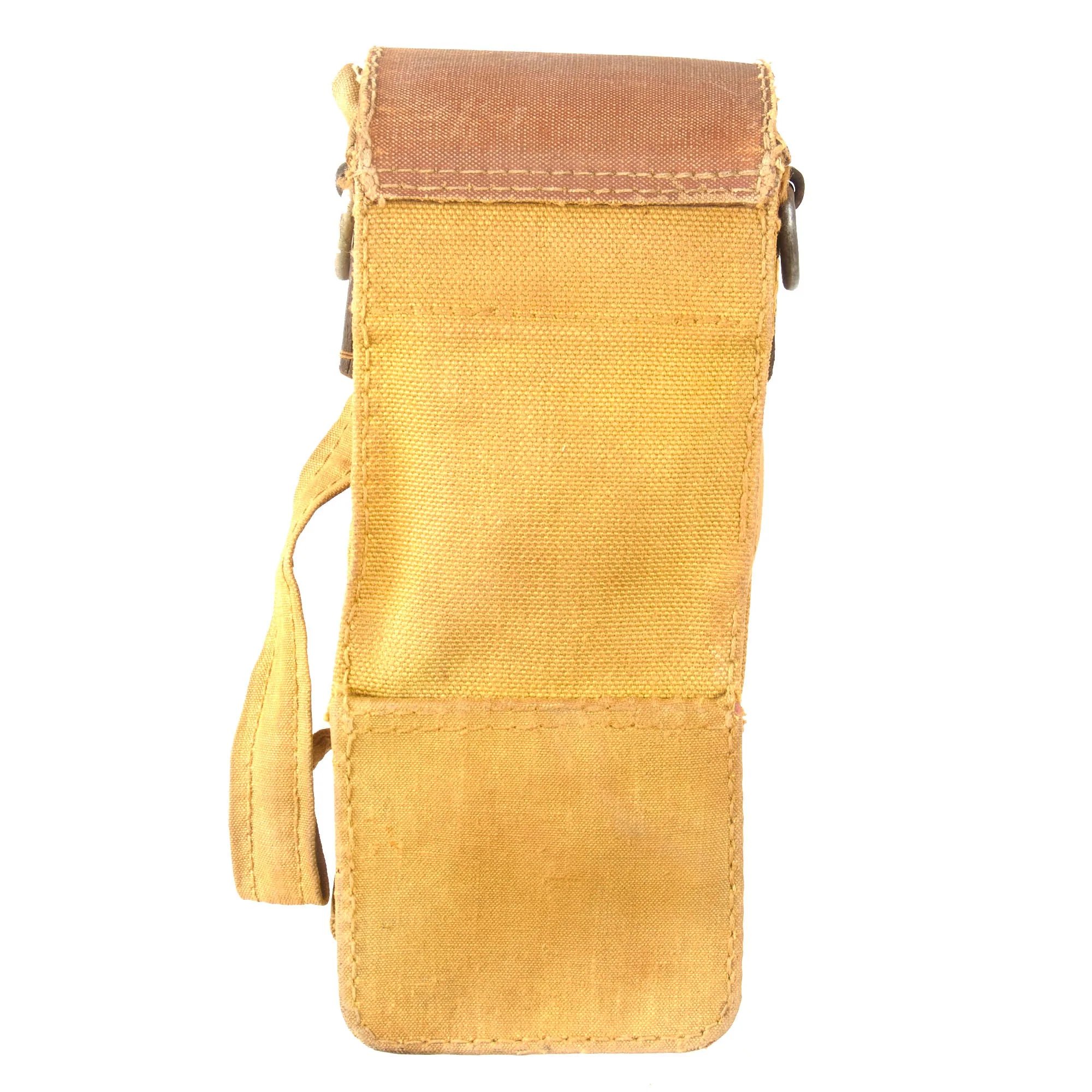 Original Imperial Japanese WWII Japanese Army Type 96/99 Light Machine Gun Magazine Pouch with Late War Rubberized Canvas Lid & Reinforcements — image 9