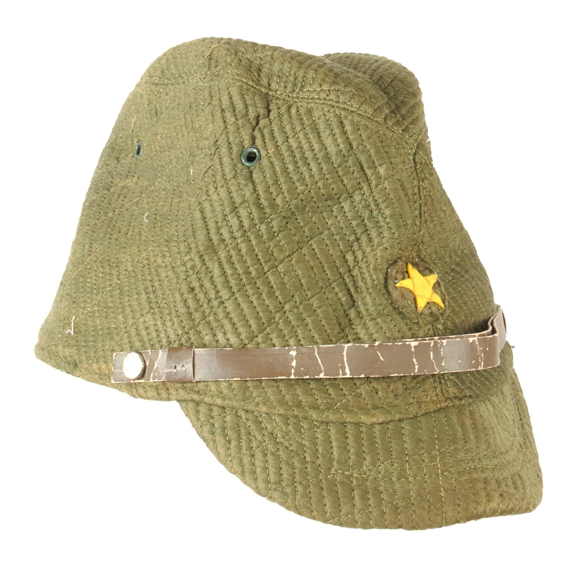 Original Japanese WWII Imperial Japanese Army Enlisted Men's Quilted Forage Cap - Likely Army, Possibly Civilian Employee — image 7