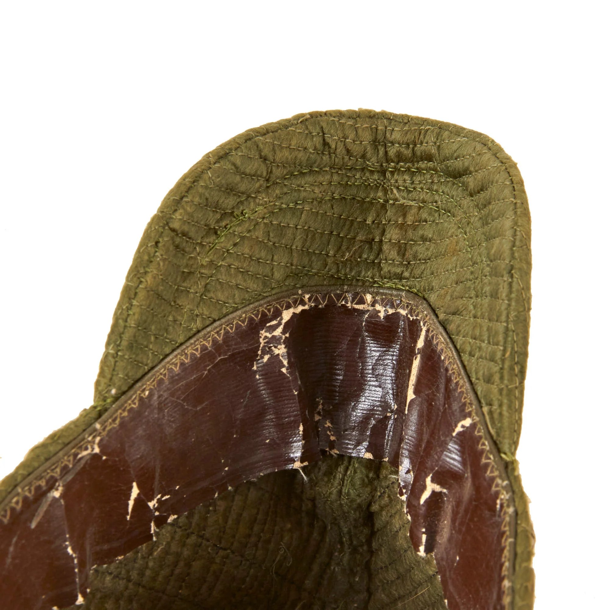 Original Japanese WWII Imperial Japanese Army Enlisted Men's Quilted Forage Cap - Likely Army, Possibly Civilian Employee — image 9