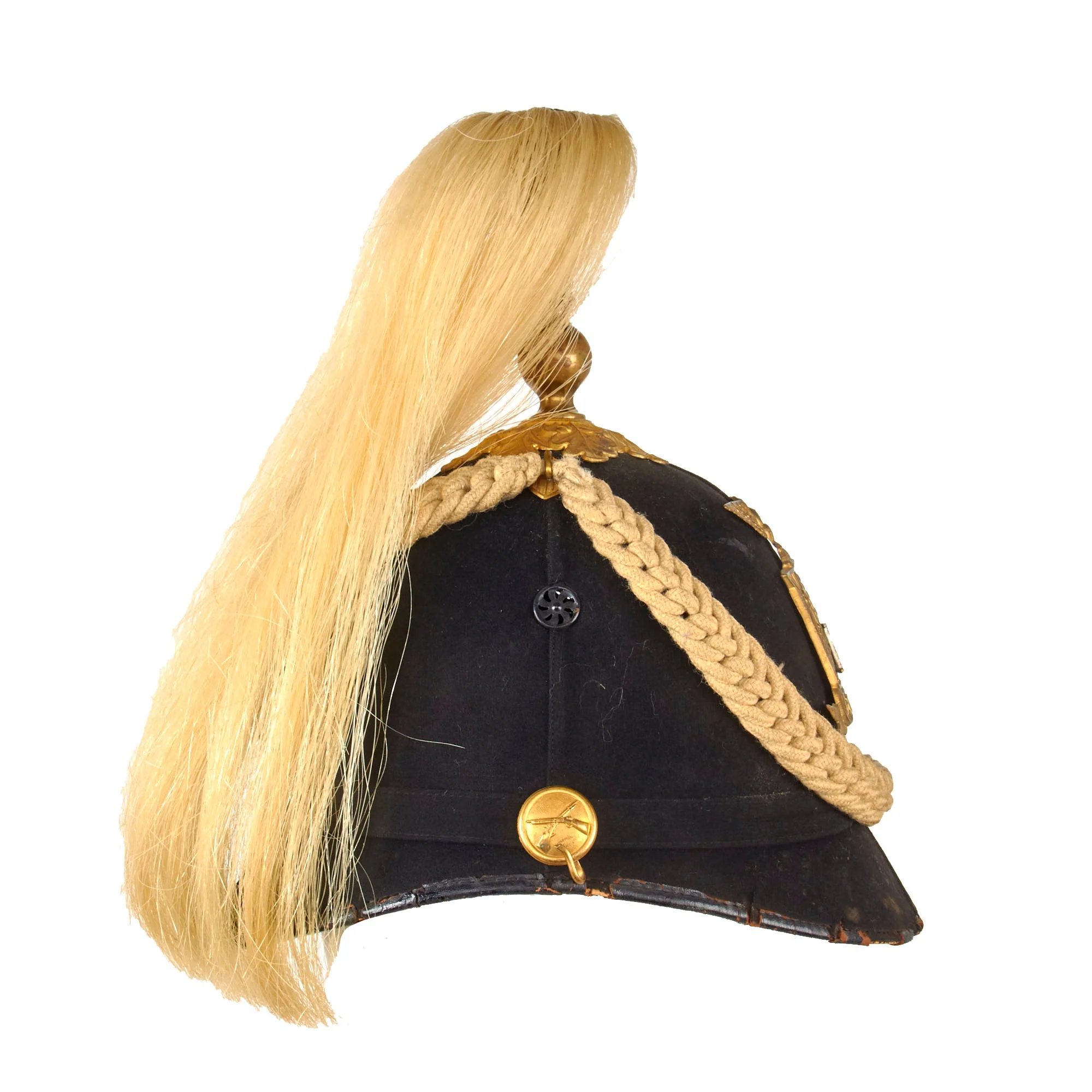 Original U.S. Indian Wars 1881 Model New York 1st Infantry Regiment Dress Helmet with Plume & Cords by Ridabock & Co. — image 10