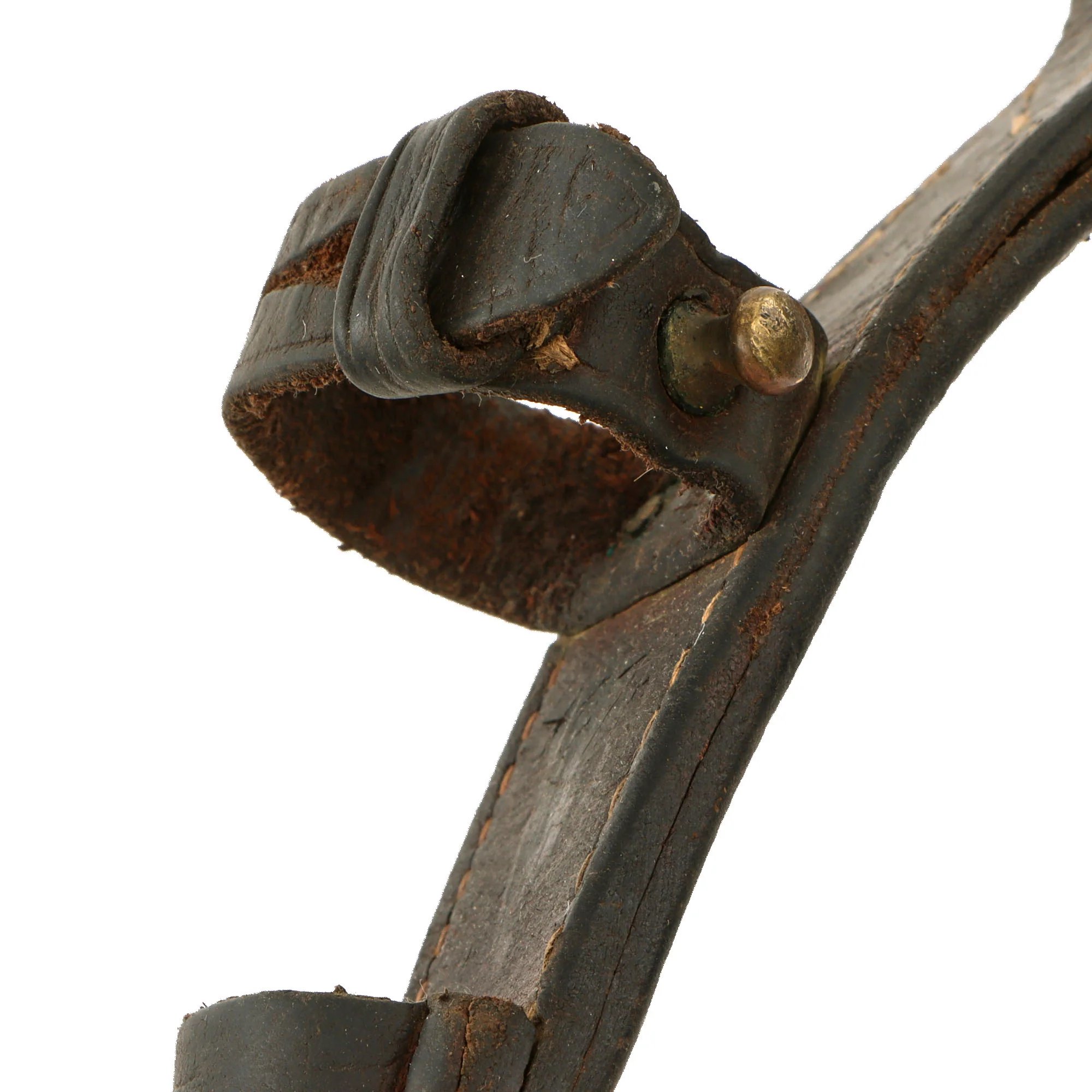 Original U.S. WWII Rare M1941 Johnson Rifle Spike Bayonet with Leather Scabbard — image 13