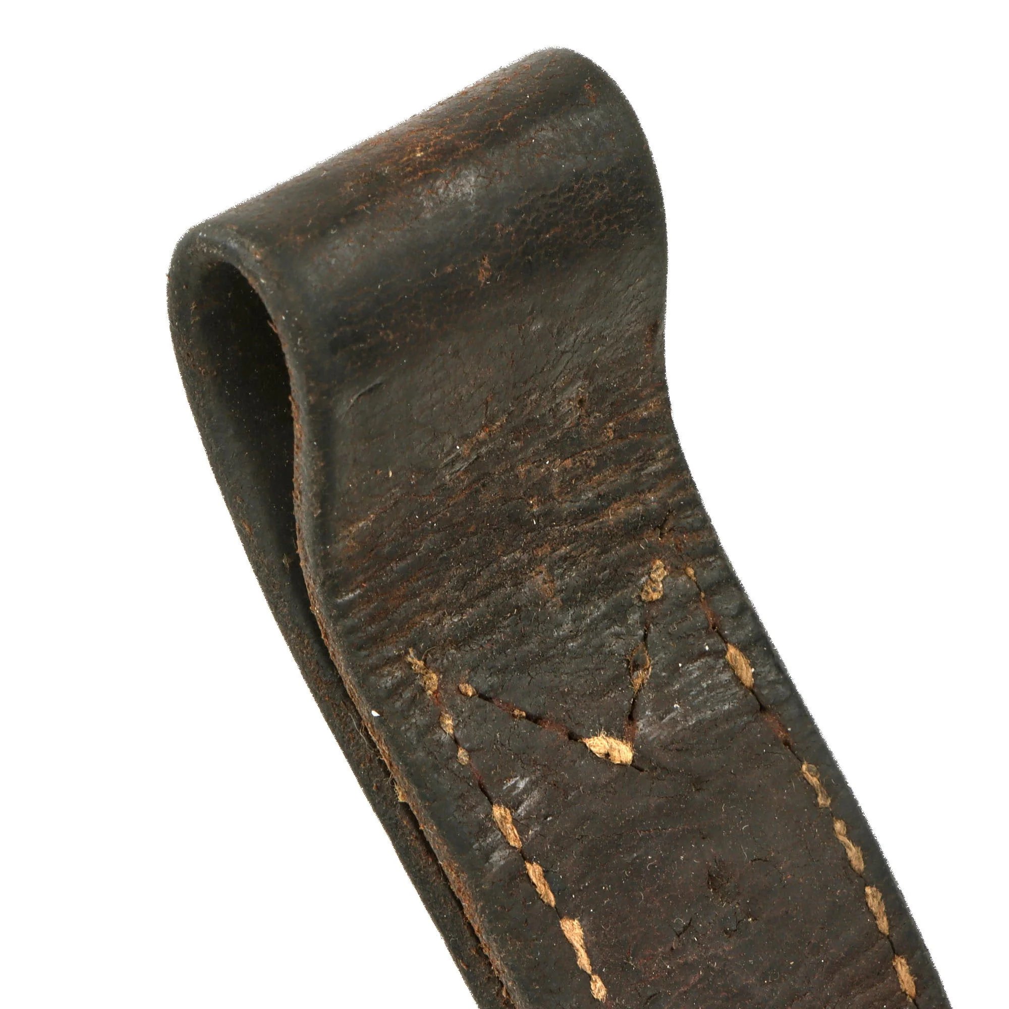 Original U.S. WWII Rare M1941 Johnson Rifle Spike Bayonet with Leather Scabbard — image 14