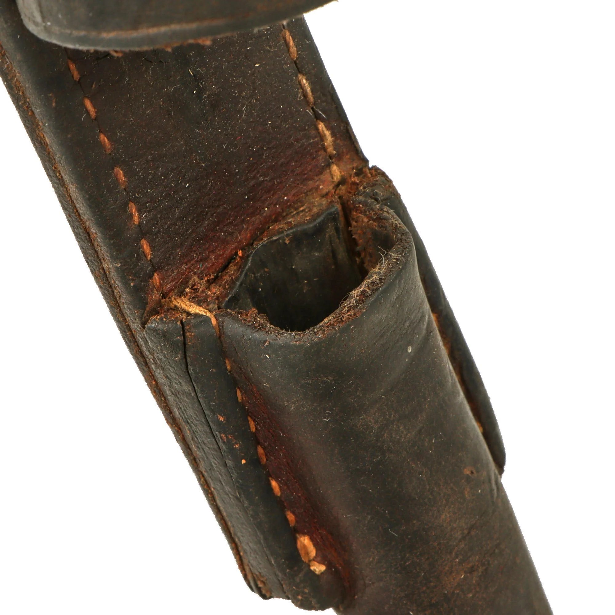 Original U.S. WWII Rare M1941 Johnson Rifle Spike Bayonet with Leather Scabbard — image 15