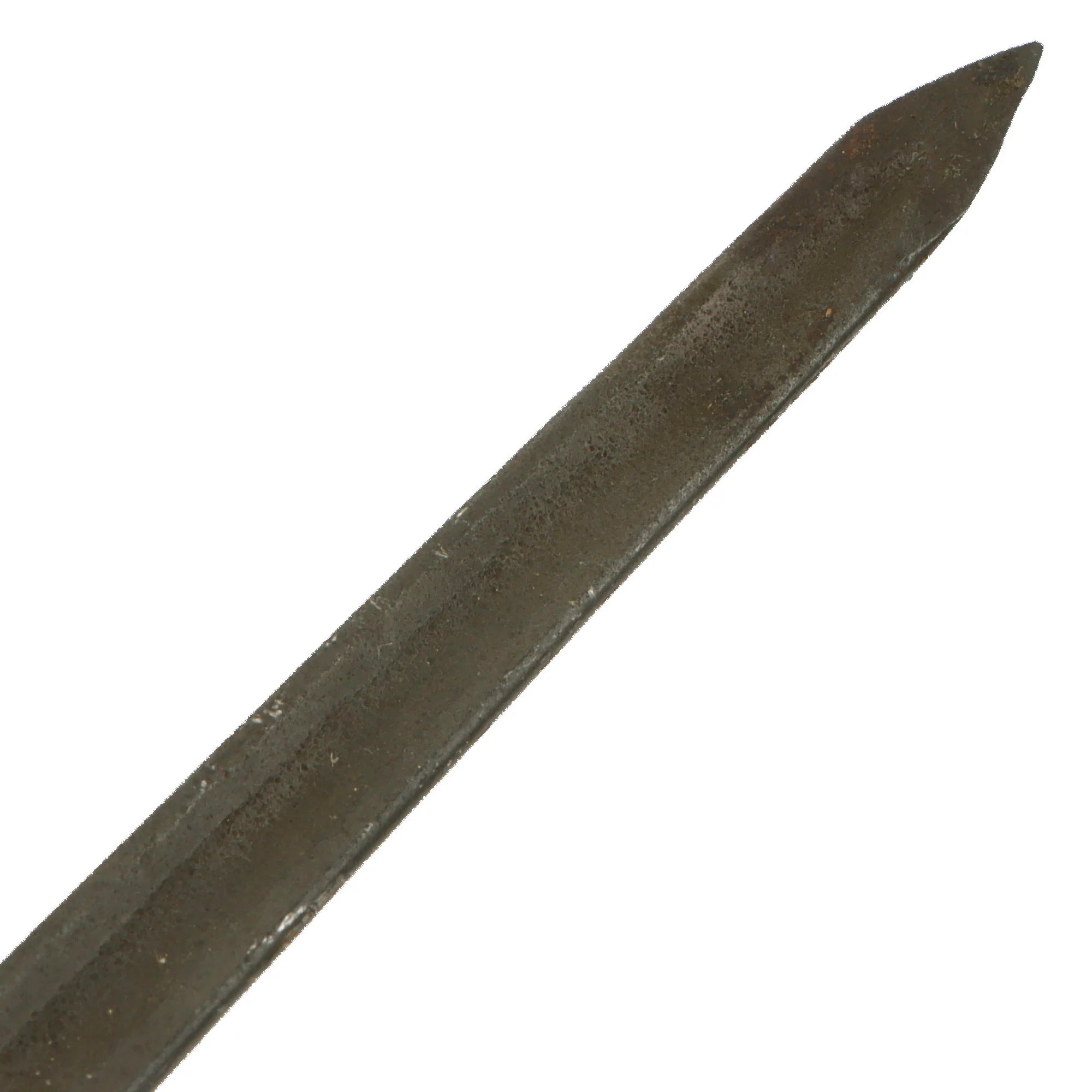 Original U.S. WWII Rare M1941 Johnson Rifle Spike Bayonet with Leather Scabbard — image 5