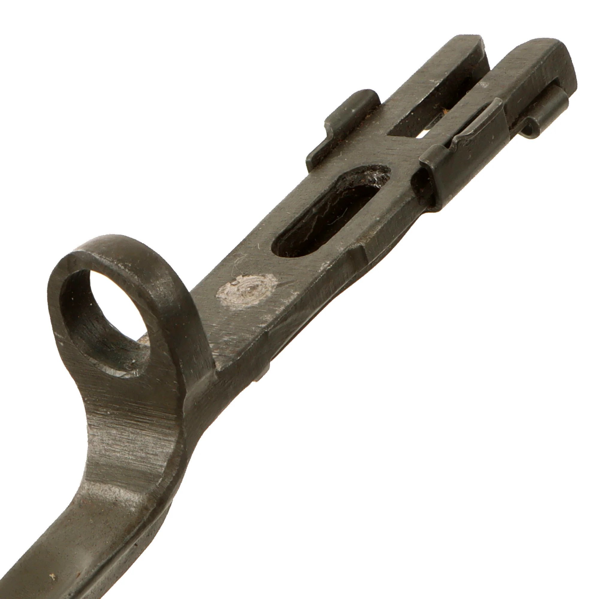 Original U.S. WWII Rare M1941 Johnson Rifle Spike Bayonet with Leather Scabbard — image 6