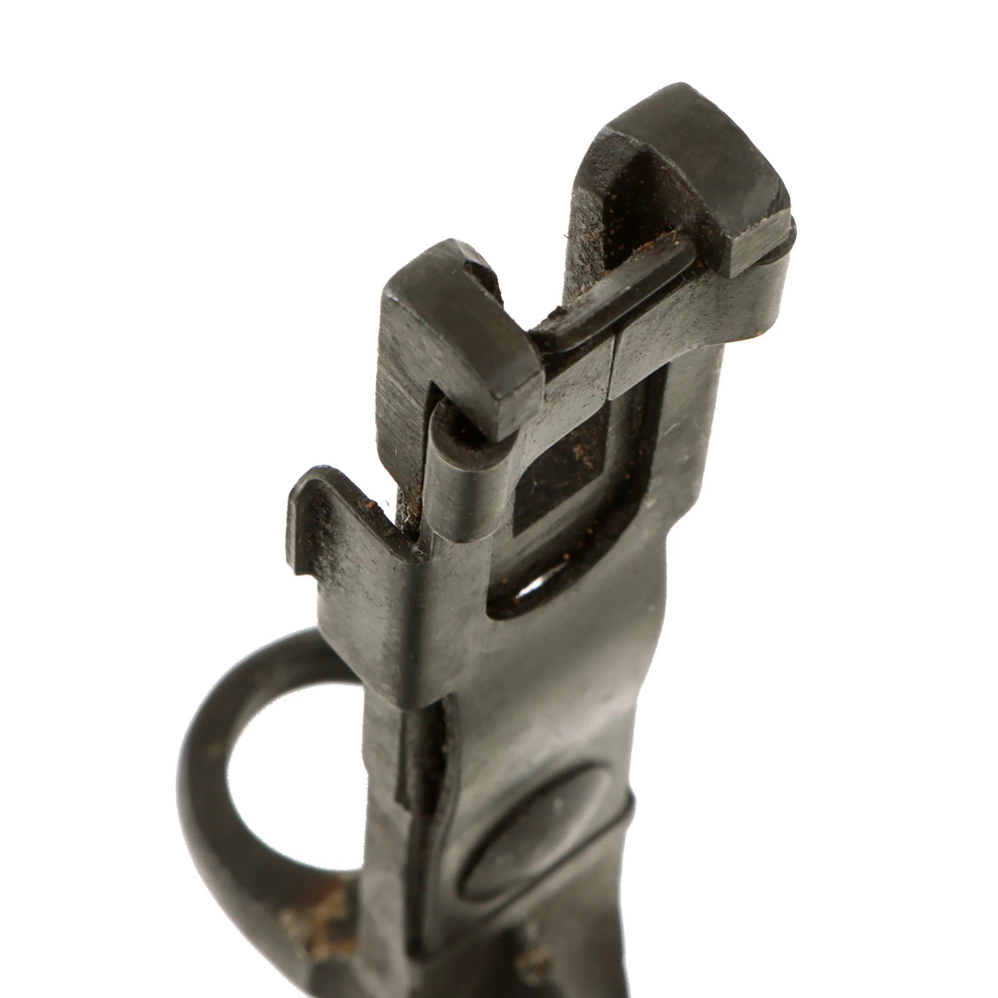 Original U.S. WWII Rare M1941 Johnson Rifle Spike Bayonet with Leather Scabbard — image 7