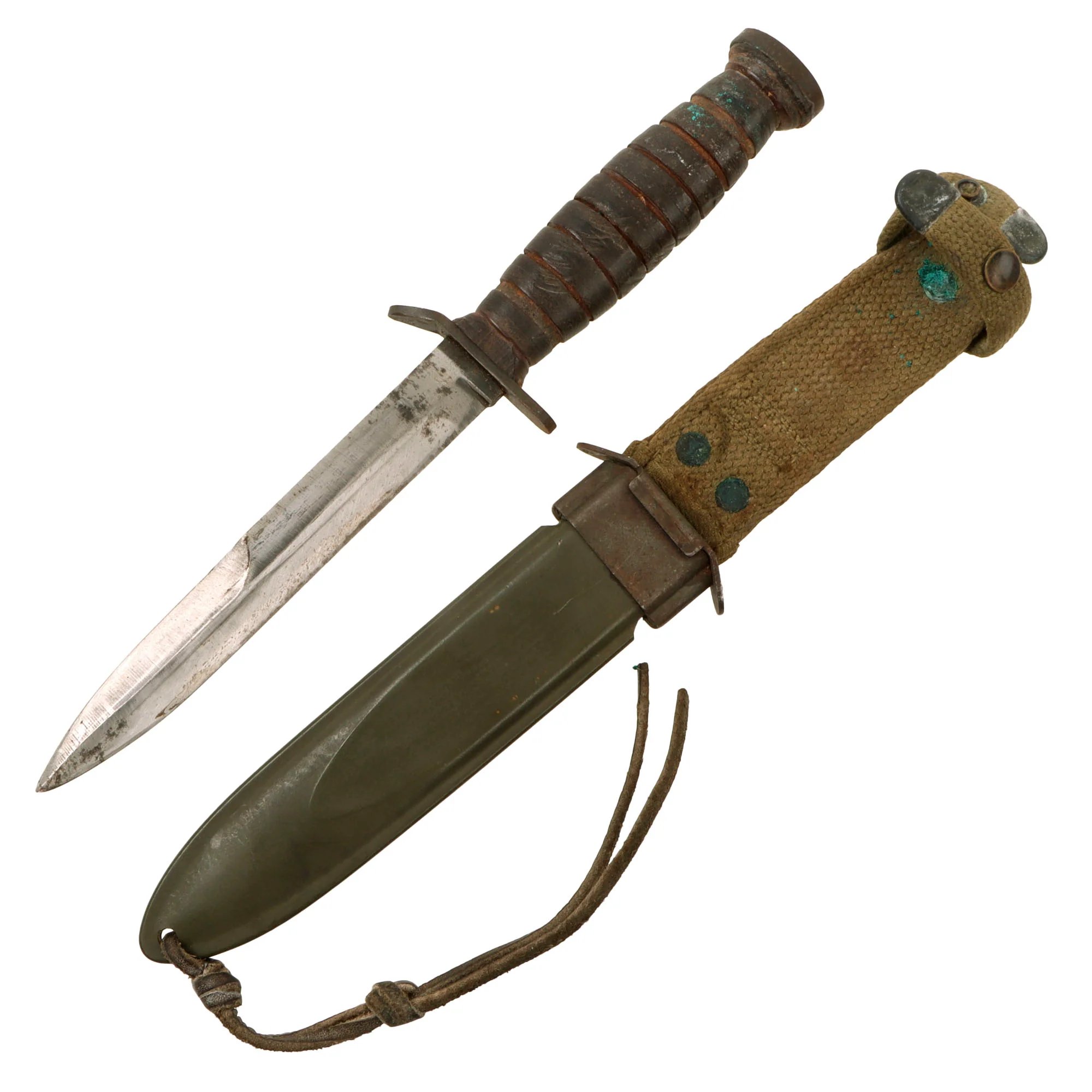 Original U.S. WWII Named Blade Marked Second Pattern M3 Fighting Knife by Imperial Knife Co. with Updated M8 Scabbard by B.M. Co. — image 2