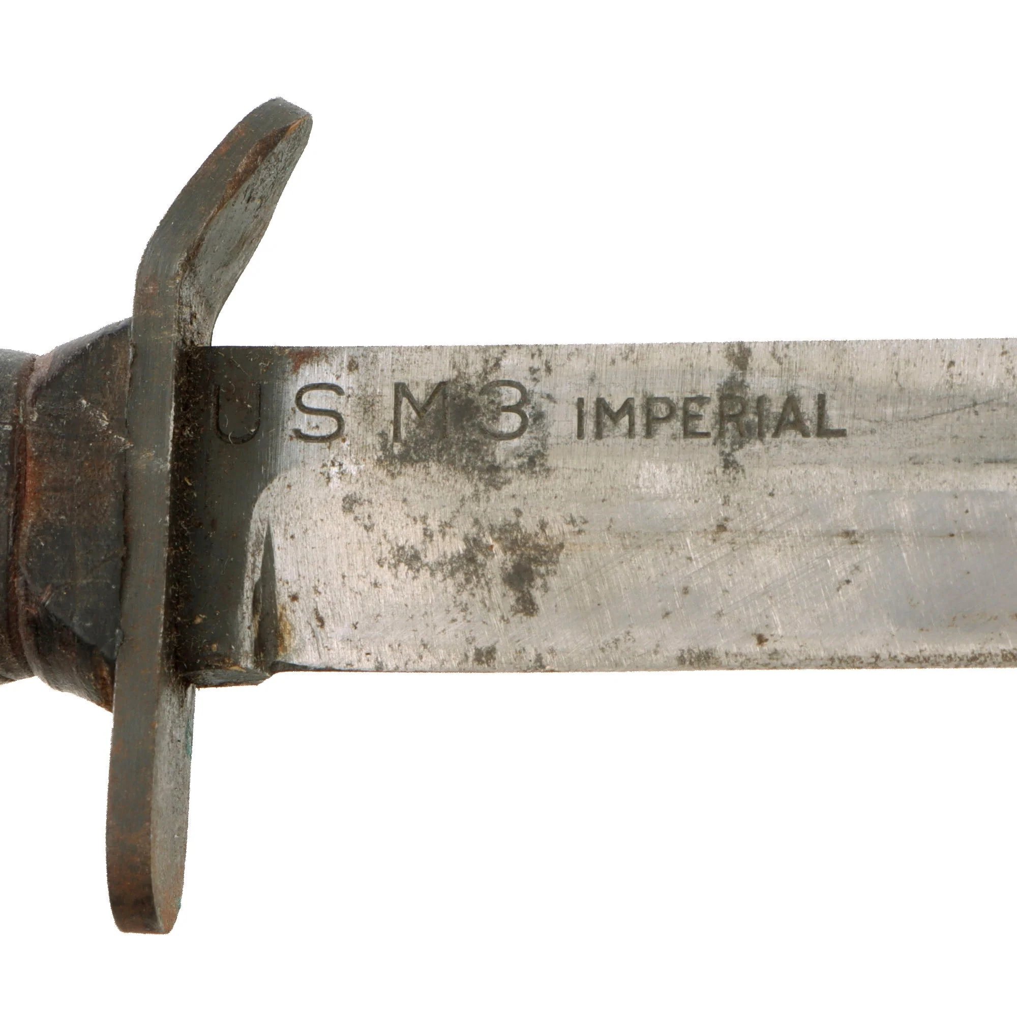 Original U.S. WWII Named Blade Marked Second Pattern M3 Fighting Knife by Imperial Knife Co. with Updated M8 Scabbard by B.M. Co. — image 6