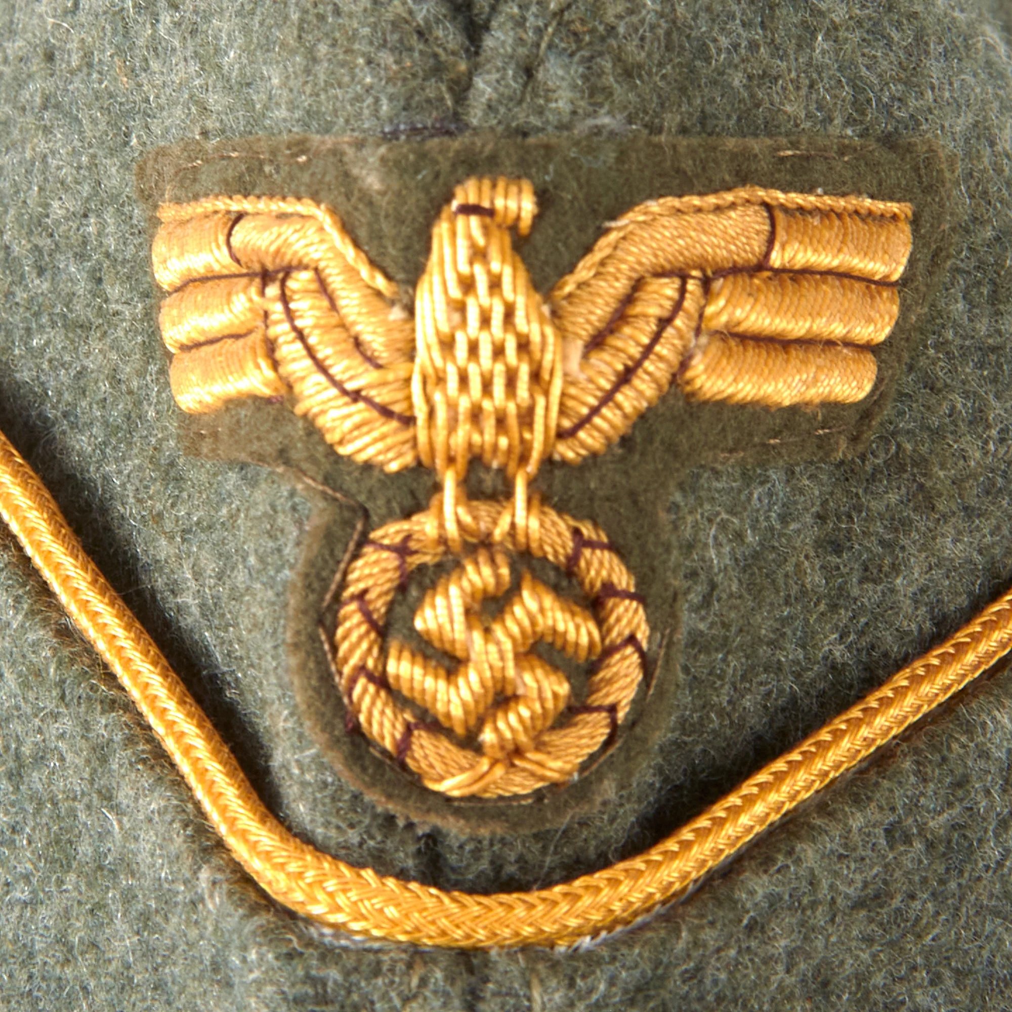 Original German WWII Kriegsmarine Coastal Artillery Officer M38 Overseas Wool Cap in size 59cm - Küstenartillerie — image 5