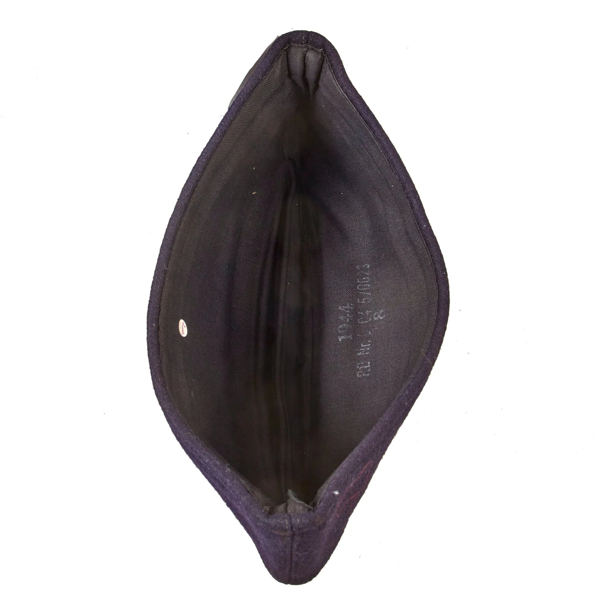 Original German WWII 1944 Dated Kriegsmarine Female Auxiliary (Marinehelferinnen) M38 Overseas Cap in Size 58cm with RBNr. Marking - Schiffchen — image 10