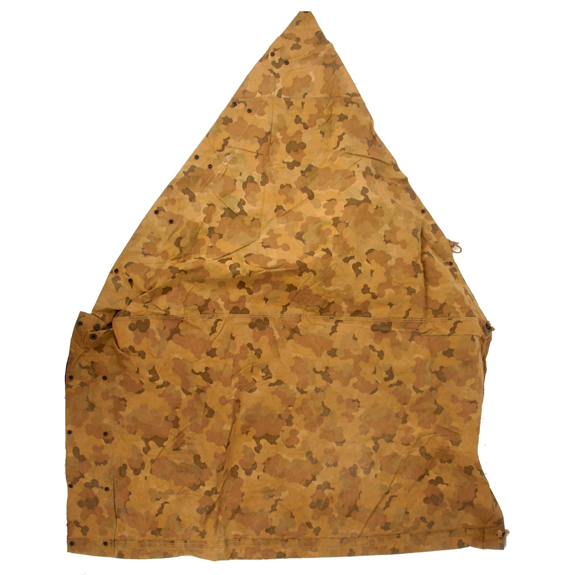 Original U.S. Korean War 1953 Dated Mitchell Pattern Camouflage Shelter Half with Poles & Pins — image 2