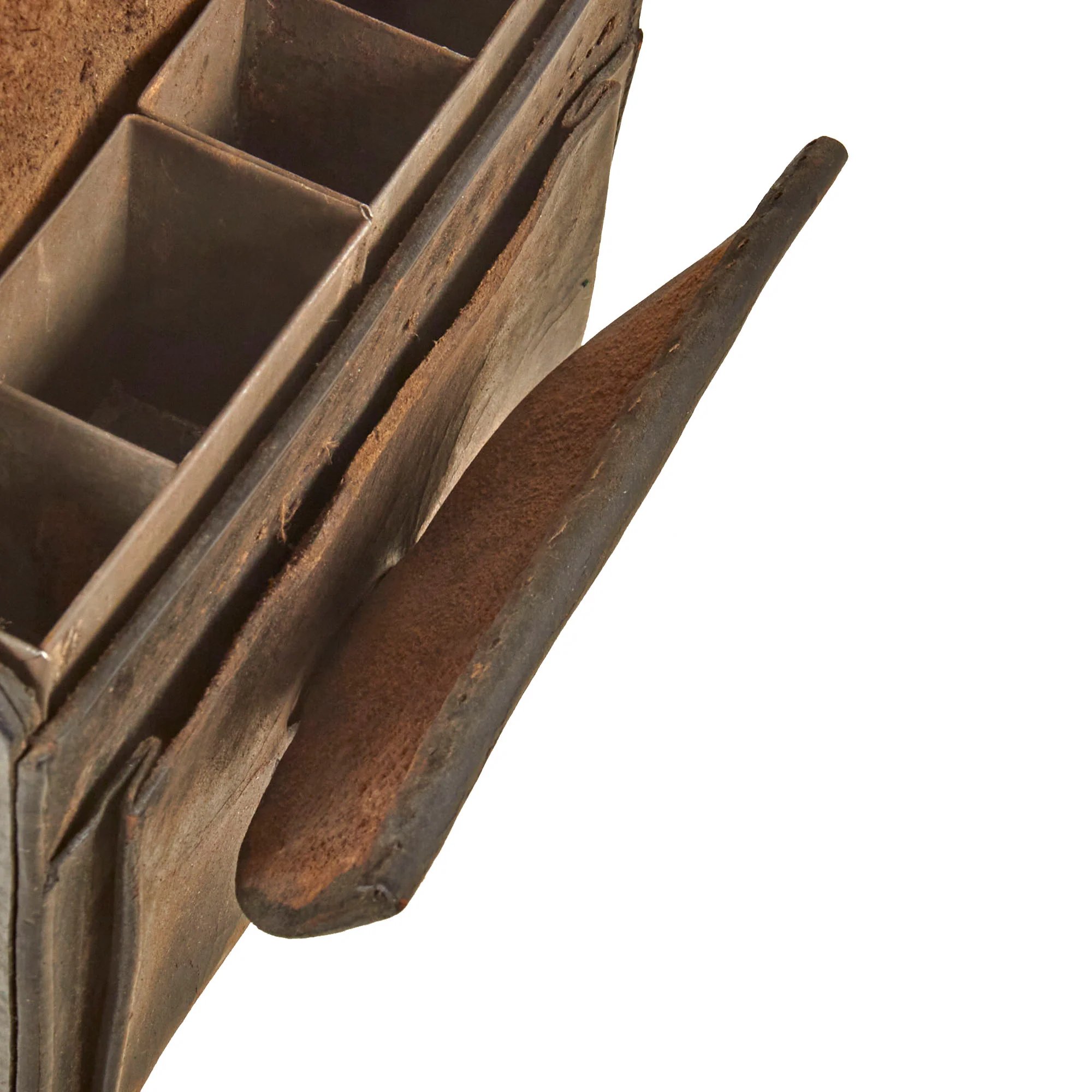 Original U.S. Civil War Model 1861 Cartridge Box with Original Tins and Note Attributing Box to Robert Miller of St. Louis - Died of Epidemic During War - Missing Box Plate — image 5