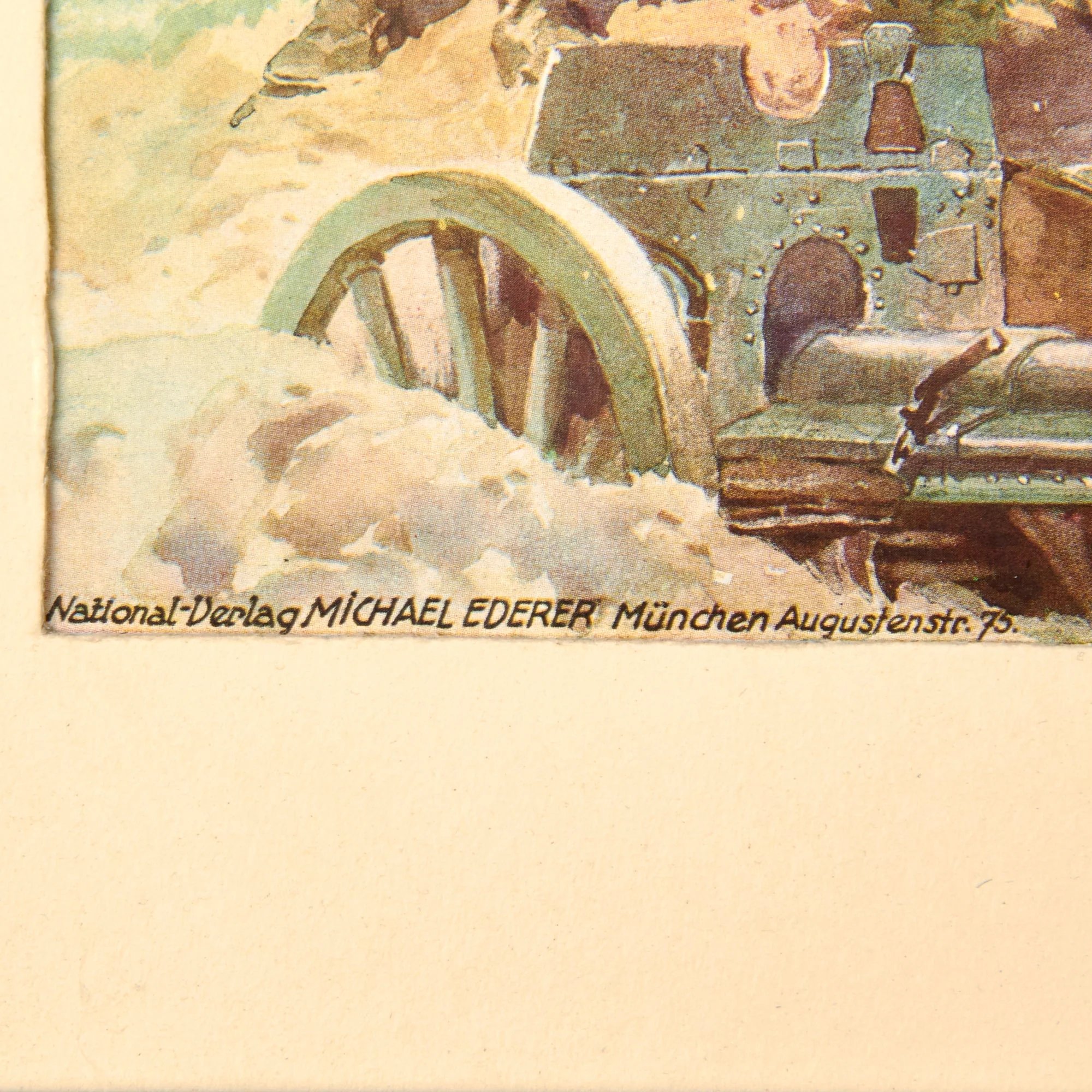 Original Imperial German WWI J.R. 76 Framed War Chronicle Document with Honor Cross & Kyffhauser Medal Attached - No Glass - 16 ¾ x 20 ¼' — image 6