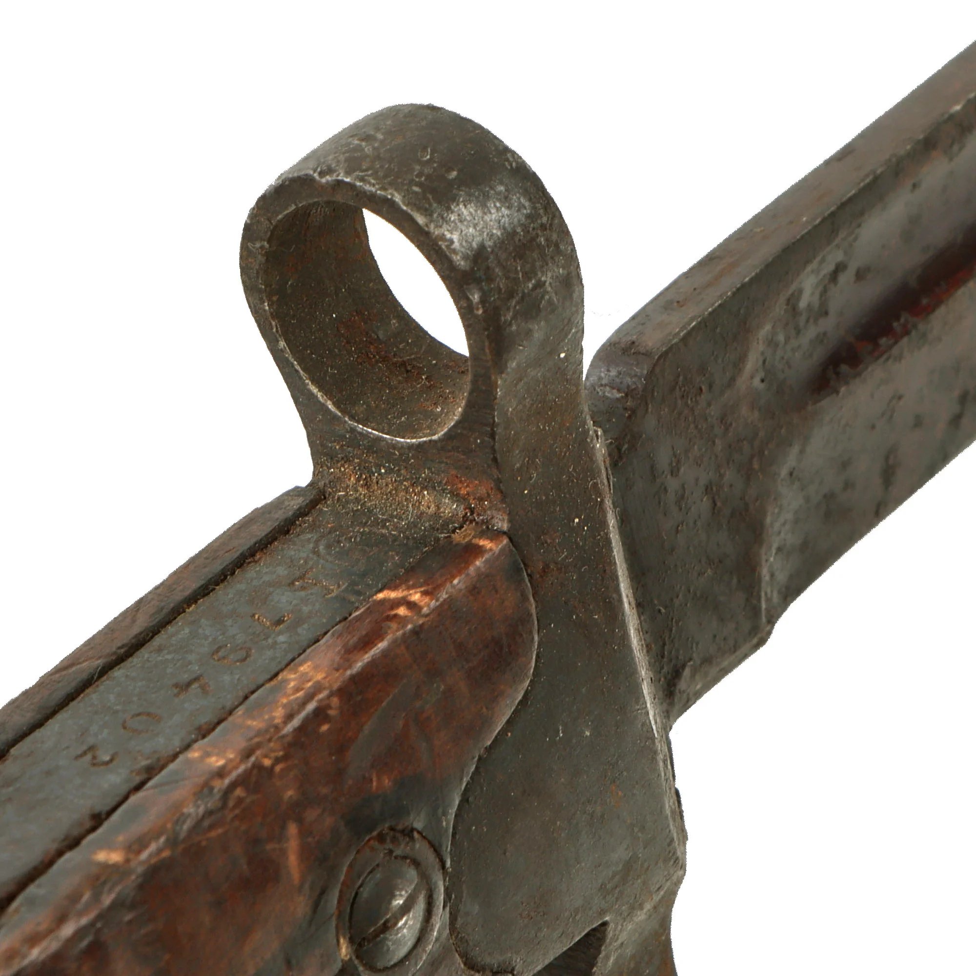 Original Italian WWII M1938 Mannlicher Carcano Short Rifle Folding Converted to Fixed Blade Bayonet with Scabbard — image 11