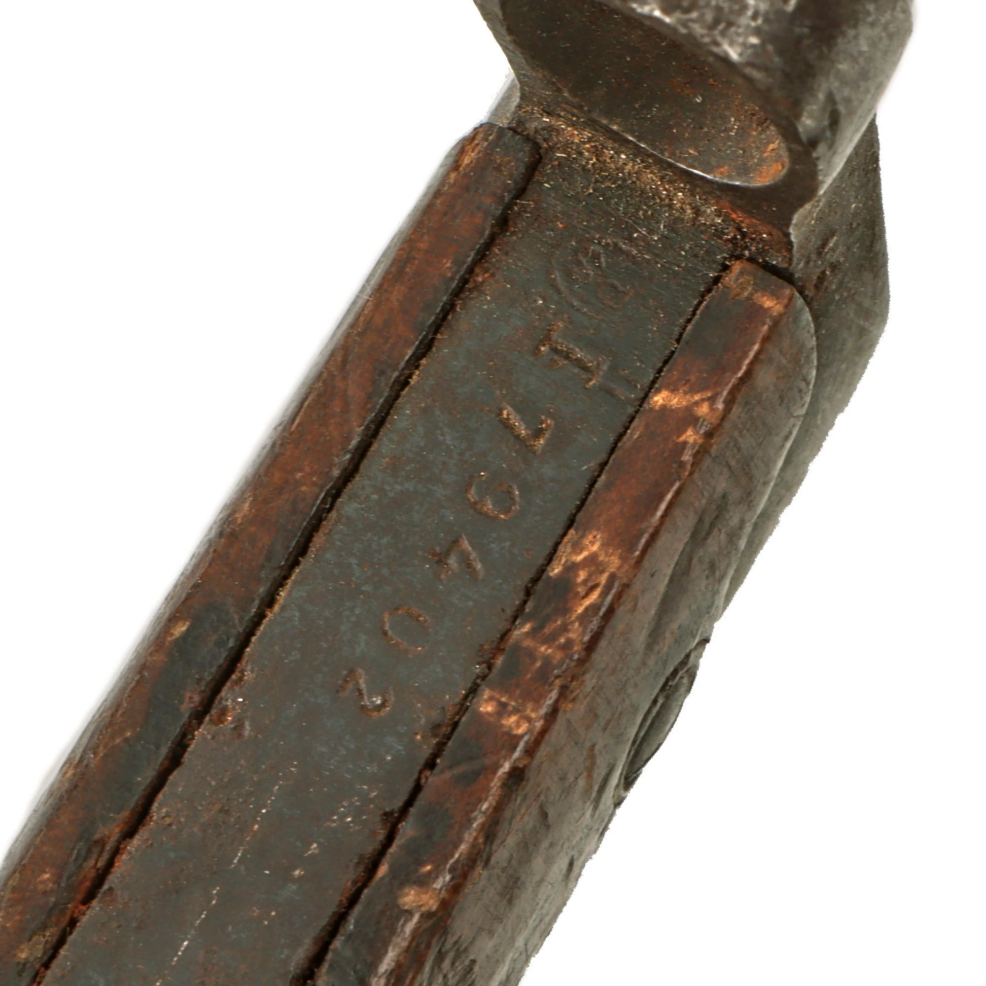 Original Italian WWII M1938 Mannlicher Carcano Short Rifle Folding Converted to Fixed Blade Bayonet with Scabbard — image 5