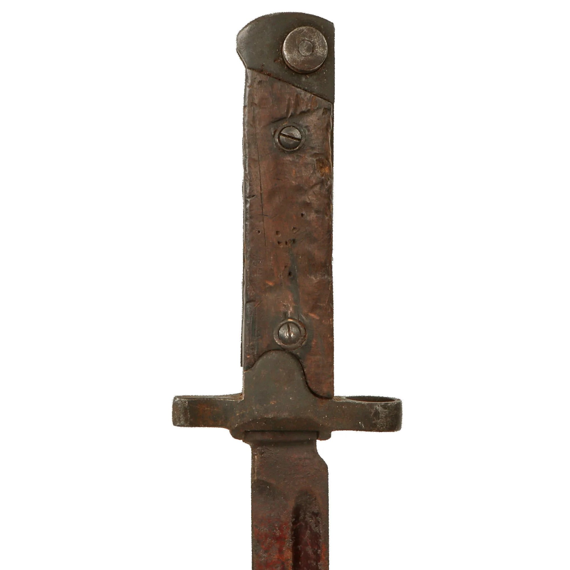 Original Italian WWII M1938 Mannlicher Carcano Short Rifle Folding Converted to Fixed Blade Bayonet with Scabbard — image 6