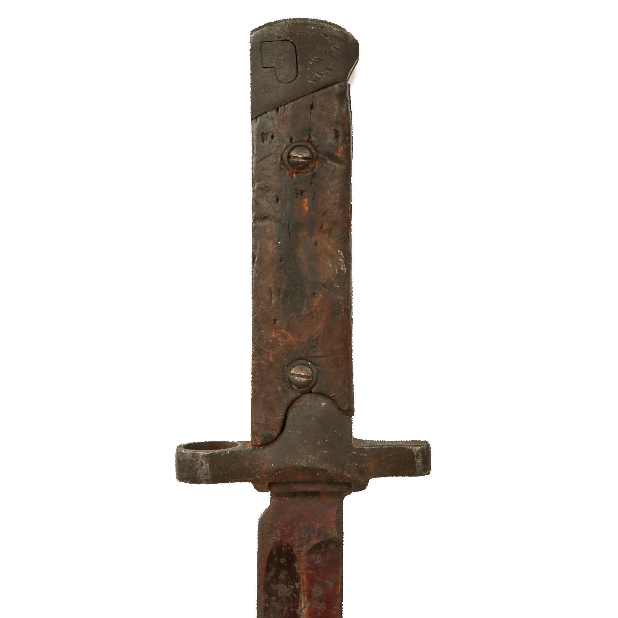 Original Italian WWII M1938 Mannlicher Carcano Short Rifle Folding Converted to Fixed Blade Bayonet with Scabbard — image 8