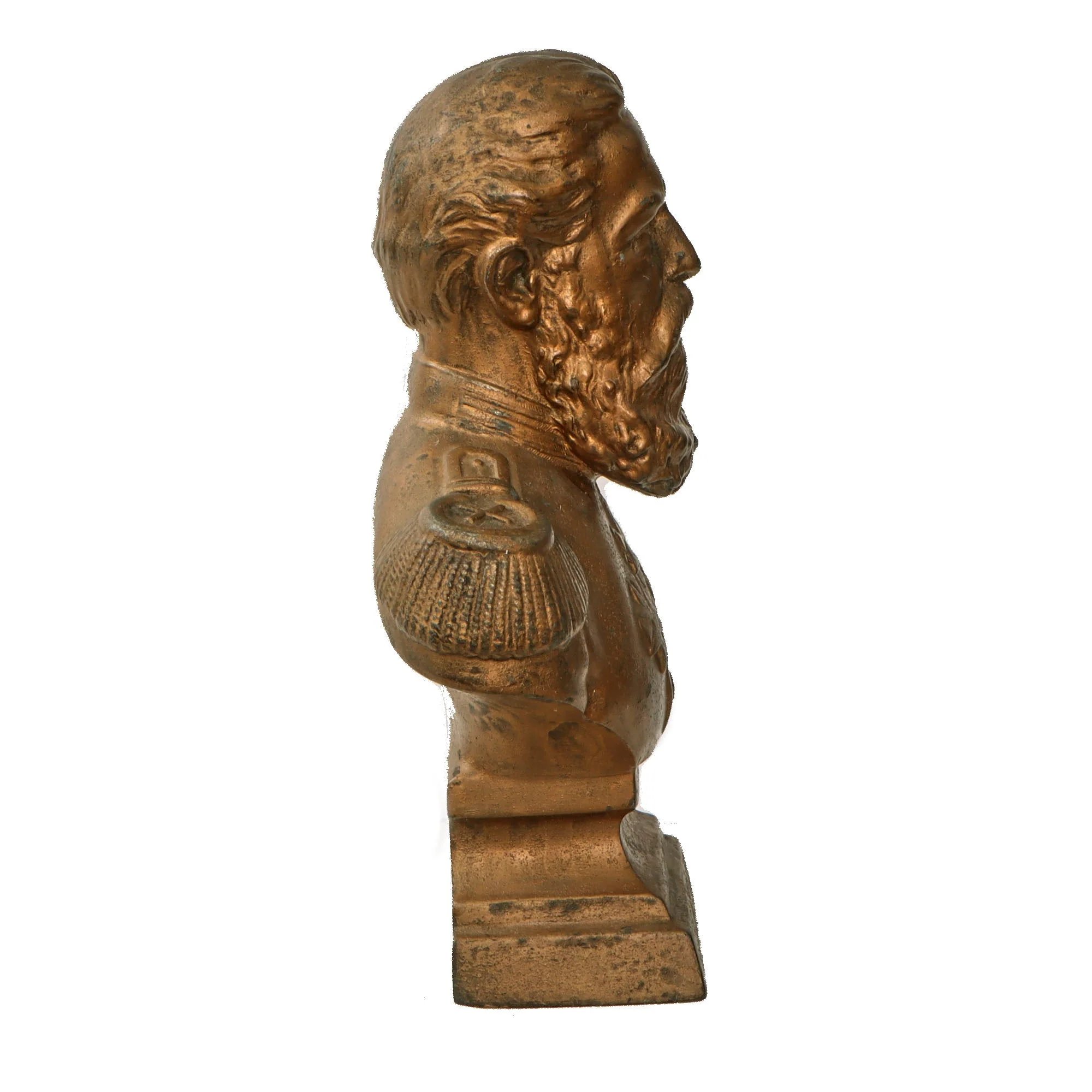 Original Imperial German Pre-WWI Frederick III German Emperor Bust - 6 ¼' Tall — image 3