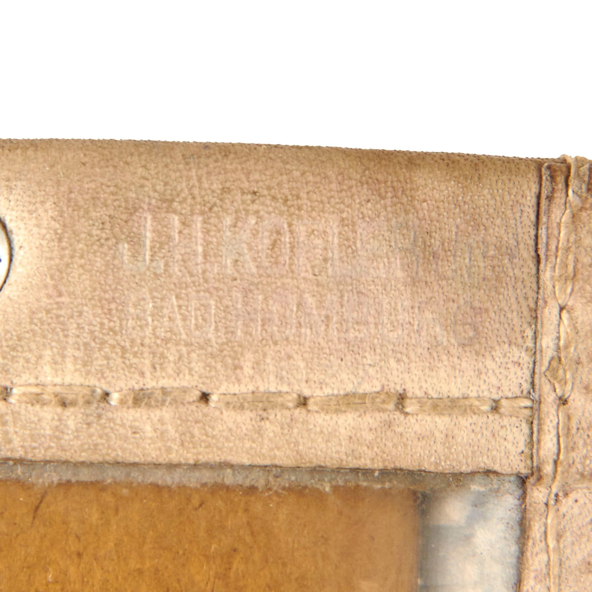 Original German WWII M35 Black Leather Dispatch Map Case with Antitank Unit Marked Plastic Insert — image 6