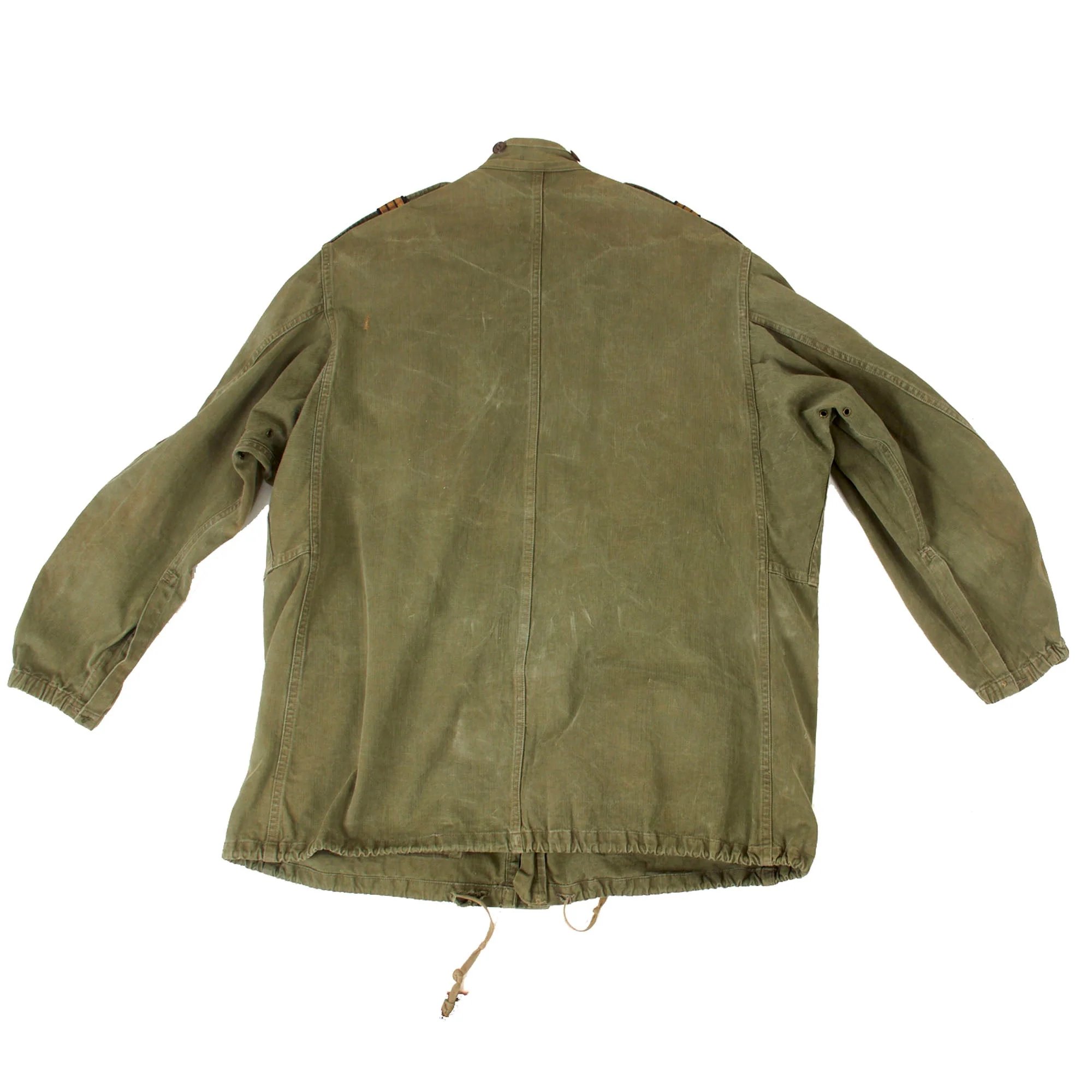 Original French First Indochina War Era TAP 47/56 Olive Drab Parachute Smock with Cap & 11th French Airborne Division Patch — image 10