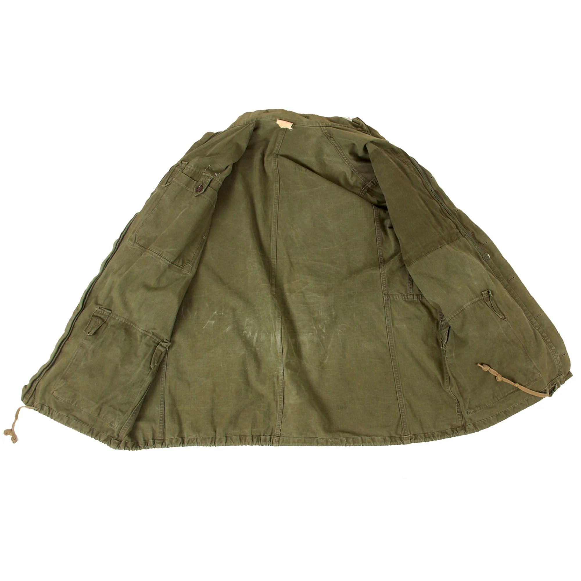 Original French First Indochina War Era TAP 47/56 Olive Drab Parachute Smock with Cap & 11th French Airborne Division Patch — image 11
