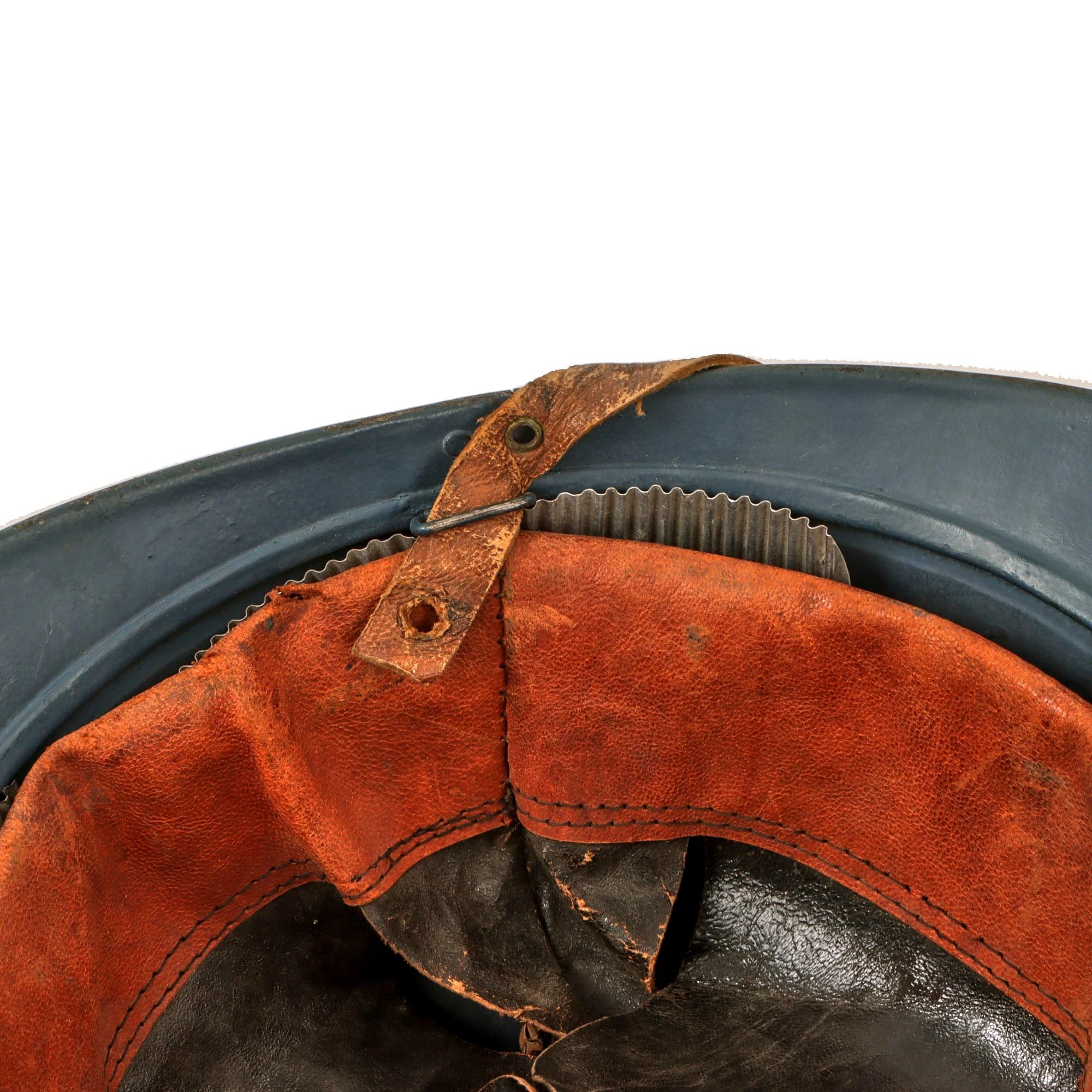 Original French Post-WWI 1920s Issue Model 1915 Air Force Adrian Helmet in Horizon Blue with 2nd Pattern Liner — image 11
