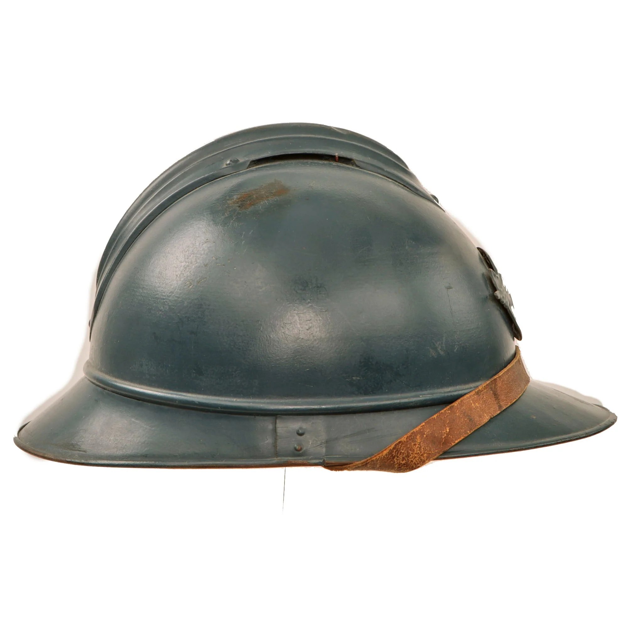 Original French Post-WWI 1920s Issue Model 1915 Air Force Adrian Helmet in Horizon Blue with 2nd Pattern Liner — image 5