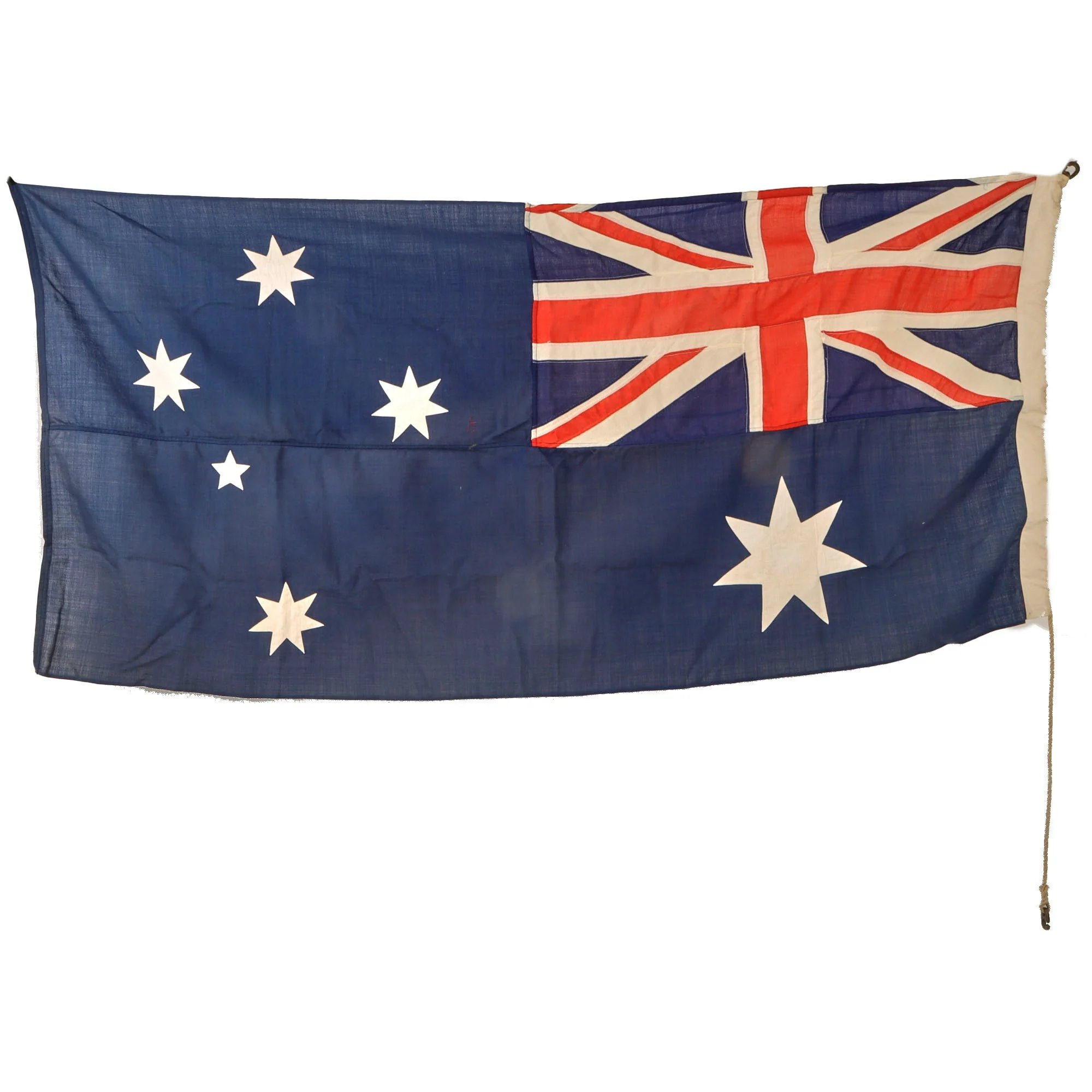 Original Australian Post-WWII Era Applique Large Heavy Cotton Flag by Evan Evans of Melbourne - Official Flagmaskers for XVIth Olympiad 1956 - 31 x 70' — image 2