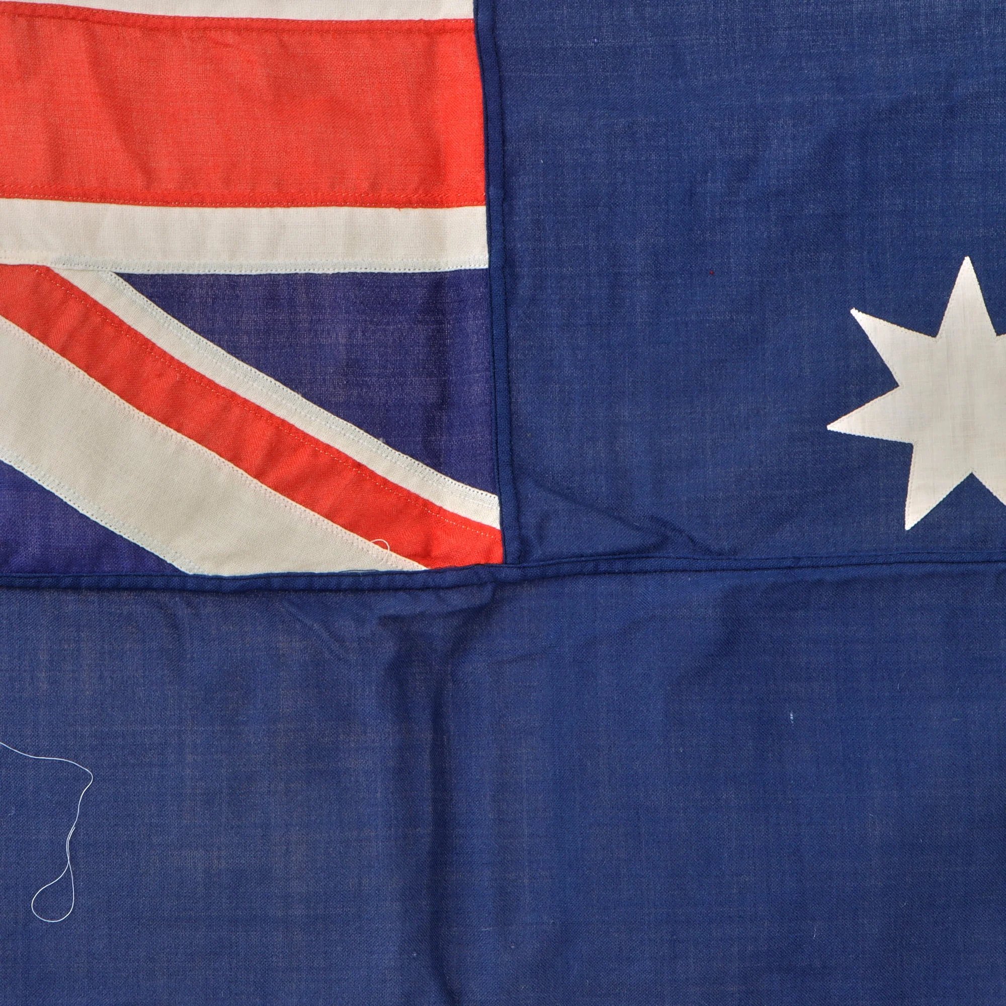 Original Australian Post-WWII Era Applique Large Heavy Cotton Flag by Evan Evans of Melbourne - Official Flagmaskers for XVIth Olympiad 1956 - 31 x 70' — image 5