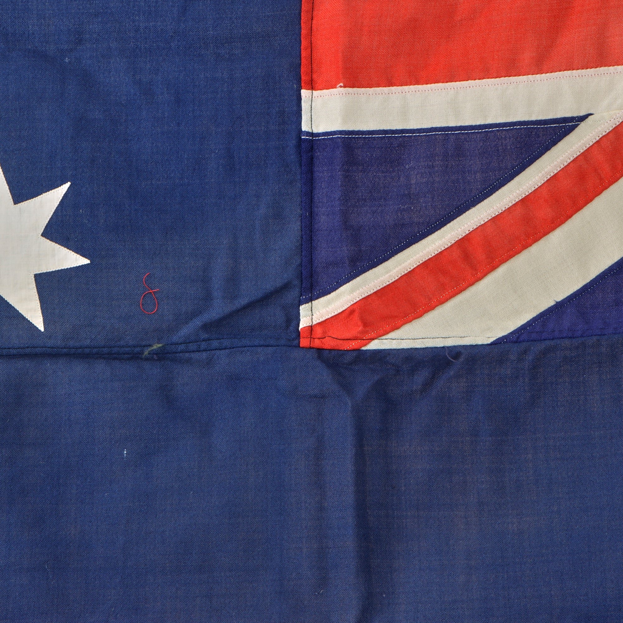 Original Australian Post-WWII Era Applique Large Heavy Cotton Flag by Evan Evans of Melbourne - Official Flagmaskers for XVIth Olympiad 1956 - 31 x 70' — image 8