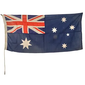 Original Australian Post-WWII Era Applique Large Heavy Cotton Flag by …