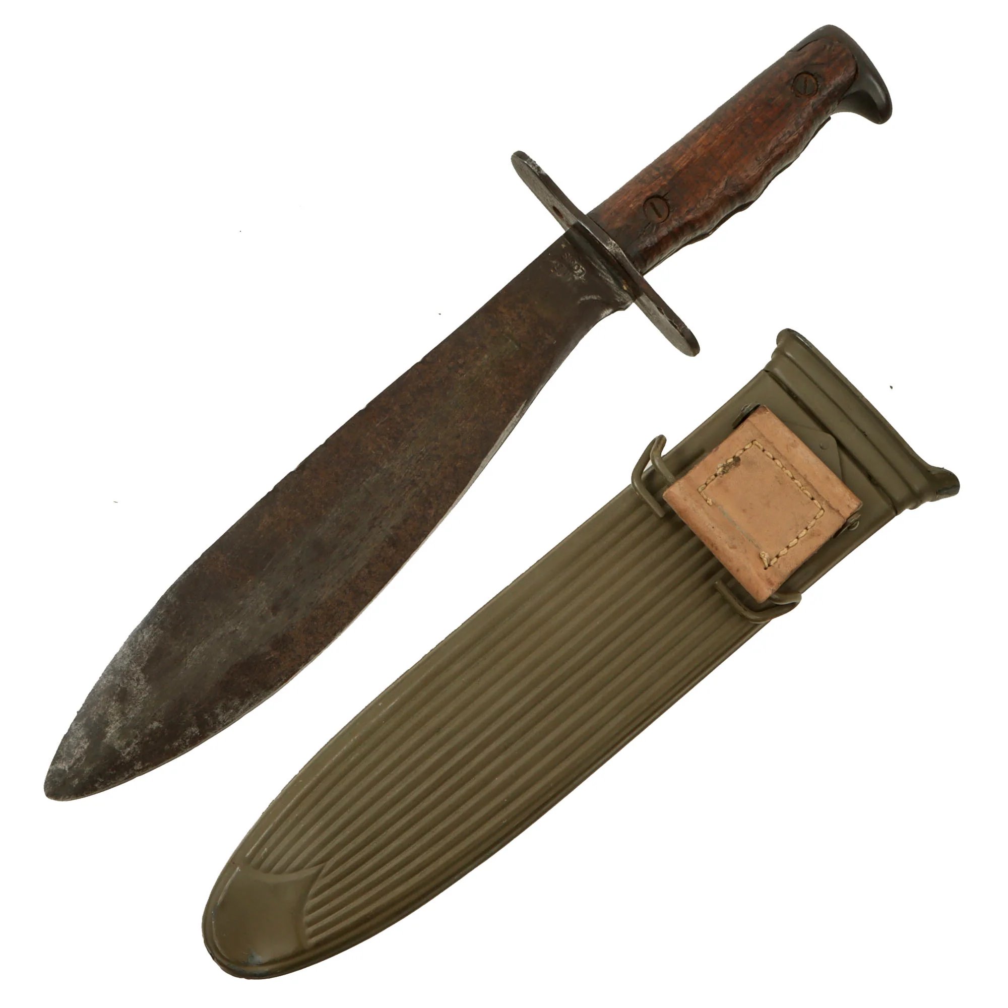 Original U.S. WWI Model 1917 Bolo Knife by Plumb St. Louis with Rare Steel Scabbard by L.F.&C dated 1918 — image 2