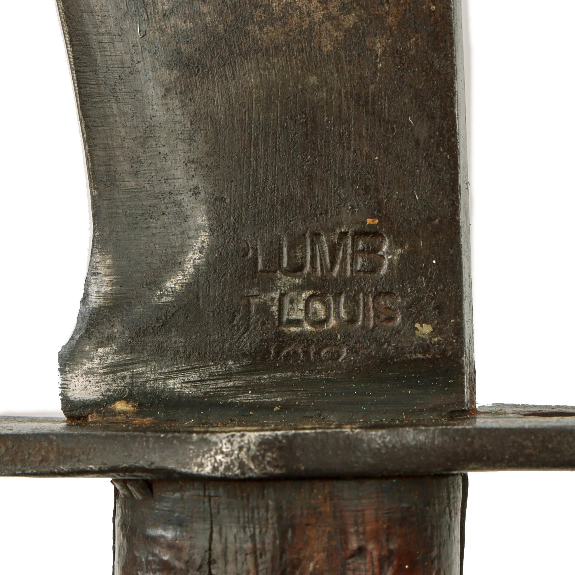 Original U.S. WWI Model 1917 Bolo Knife by Plumb St. Louis with Rare Steel Scabbard by L.F.&C dated 1918 — image 5