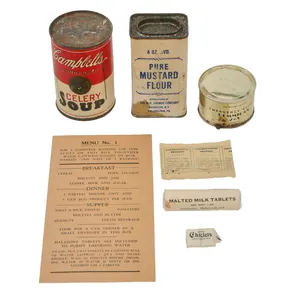 Original U.S. WWII Ration Lot Including Sealed Pemmican & Campbell's …