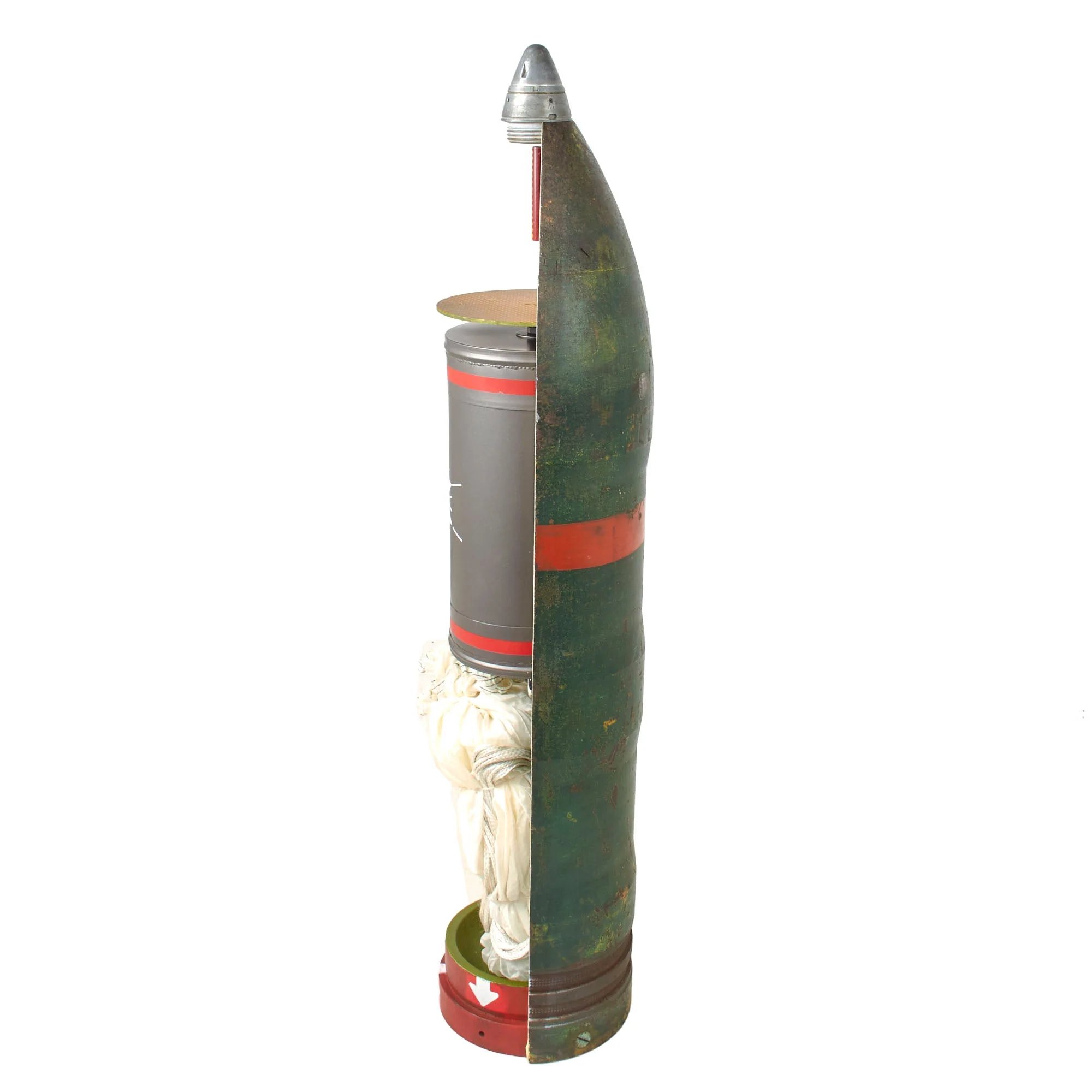 Original German WWII Inert 203mm Railway Gun Flare Projectile EOD Training Cutaway - Outstandingly Rare — image 13
