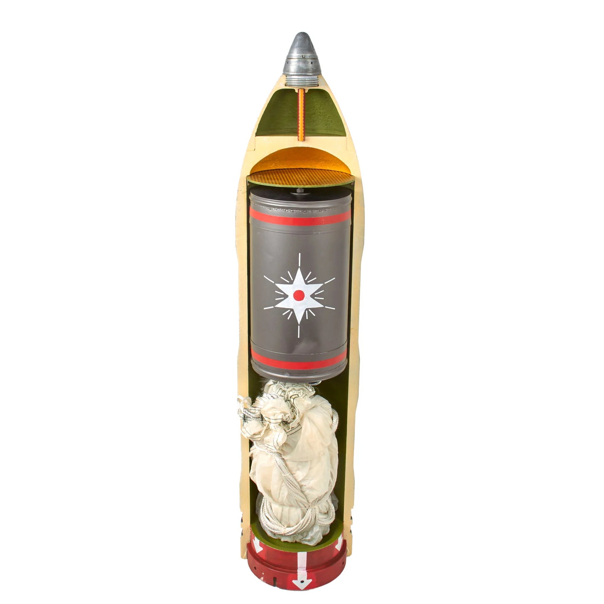 Original German WWII Inert 203mm Railway Gun Flare Projectile EOD Training Cutaway - Outstandingly Rare — image 2