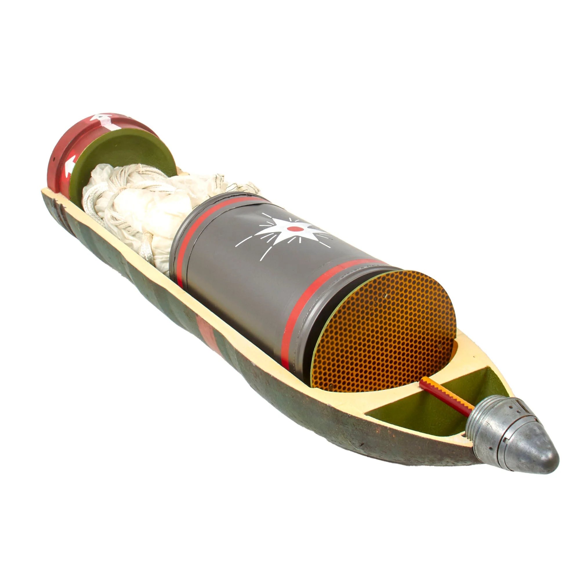 Original German WWII Inert 203mm Railway Gun Flare Projectile EOD Training Cutaway - Outstandingly Rare — image 4