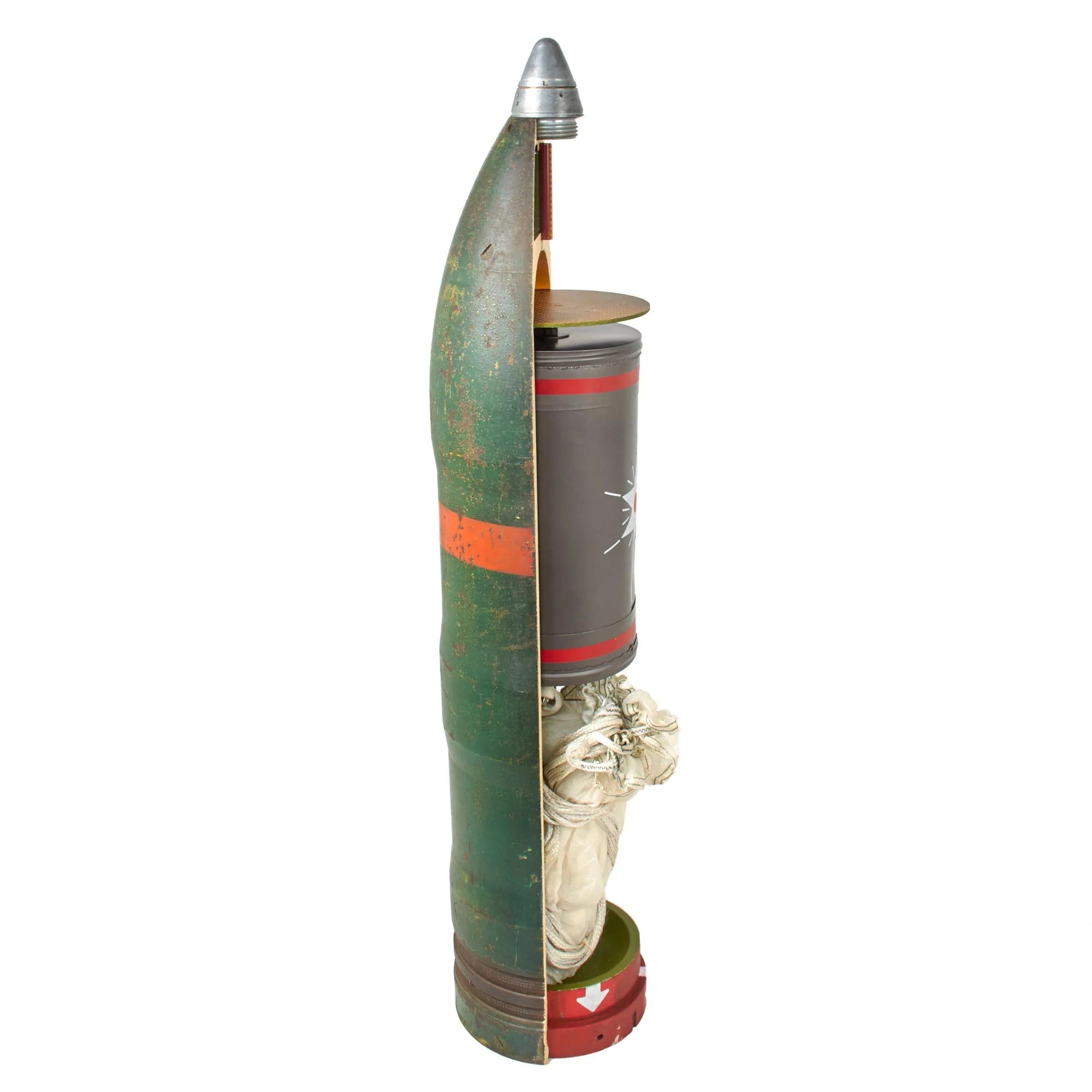 Original German WWII Inert 203mm Railway Gun Flare Projectile EOD Training Cutaway - Outstandingly Rare — image 9