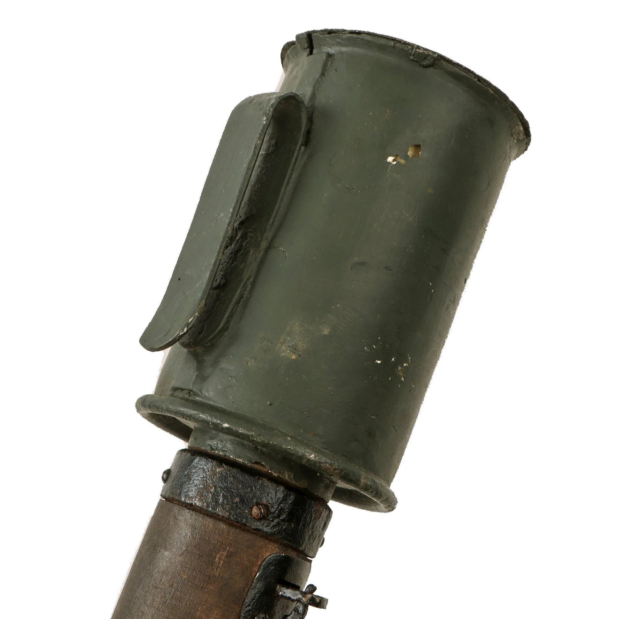 Original German WWI Inert M1915 Poppenberg Percussion Stick Hand Grenade Head & Fittings with Reproduction Wooden Handle- Stielhandgranate — image 6