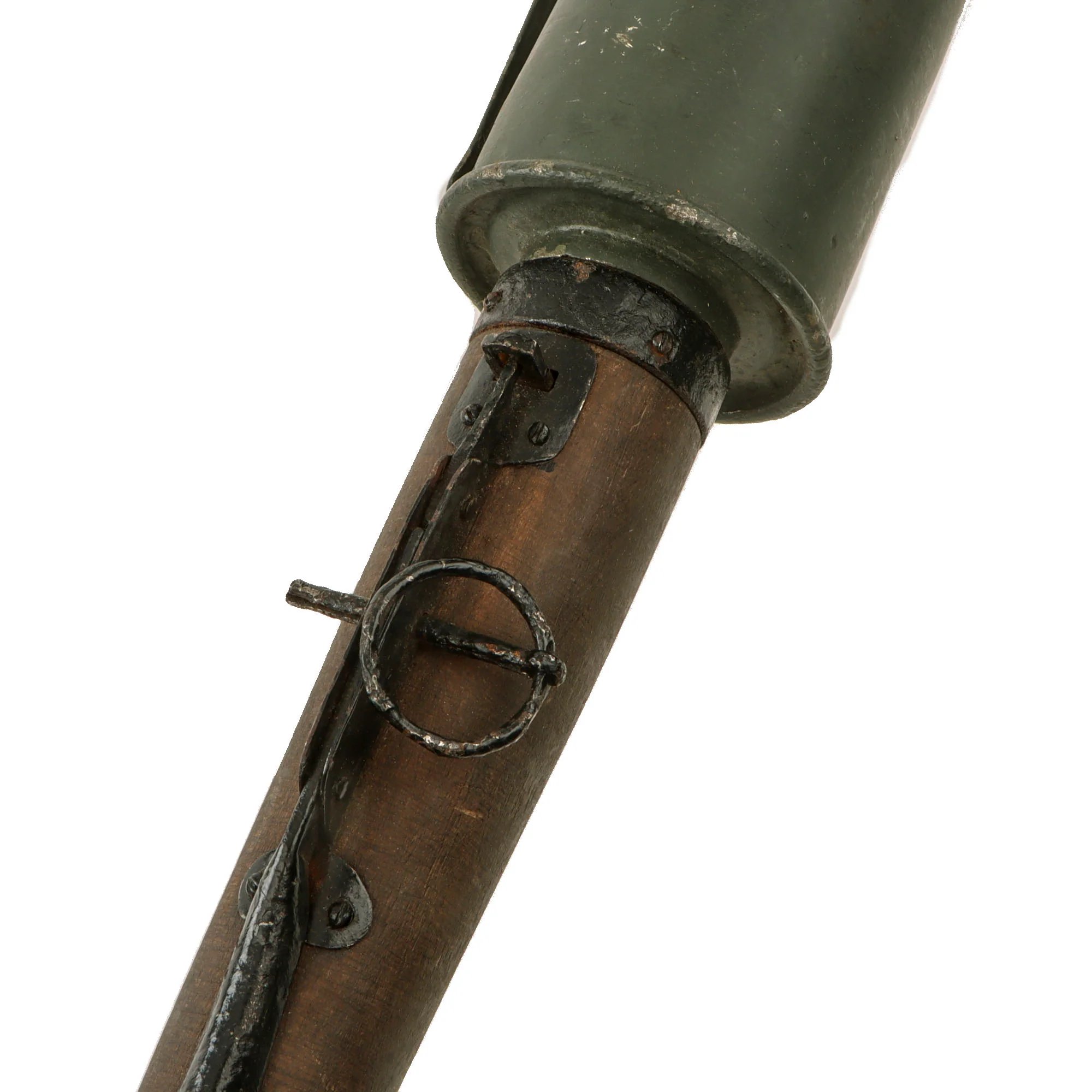 Original German WWI Inert M1915 Poppenberg Percussion Stick Hand Grenade Head & Fittings with Reproduction Wooden Handle- Stielhandgranate — image 8