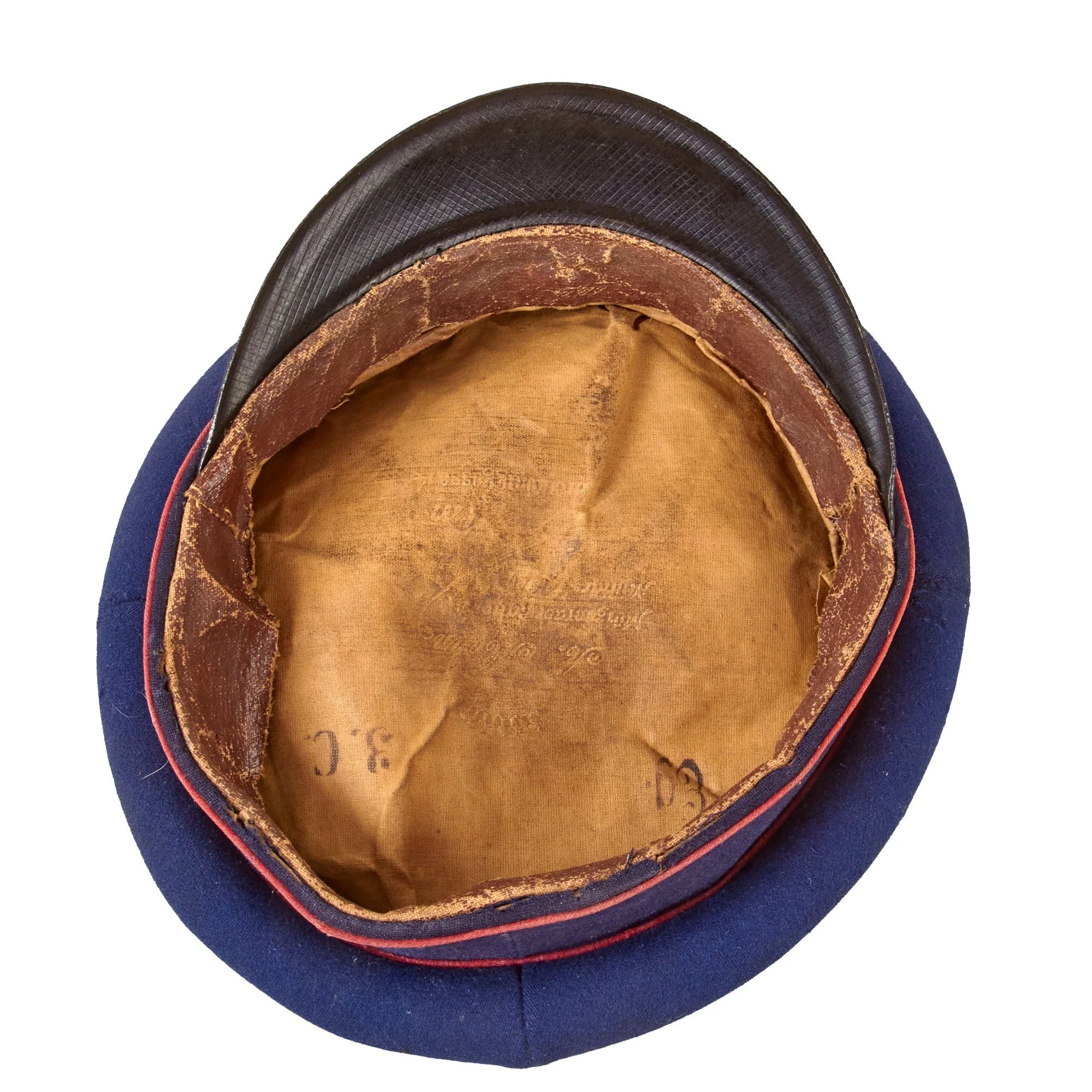 Original Imperial German WWI Prussian Dark Blue Landwehr Reserve NCO Visor Cap - Dunkelblau — image 5