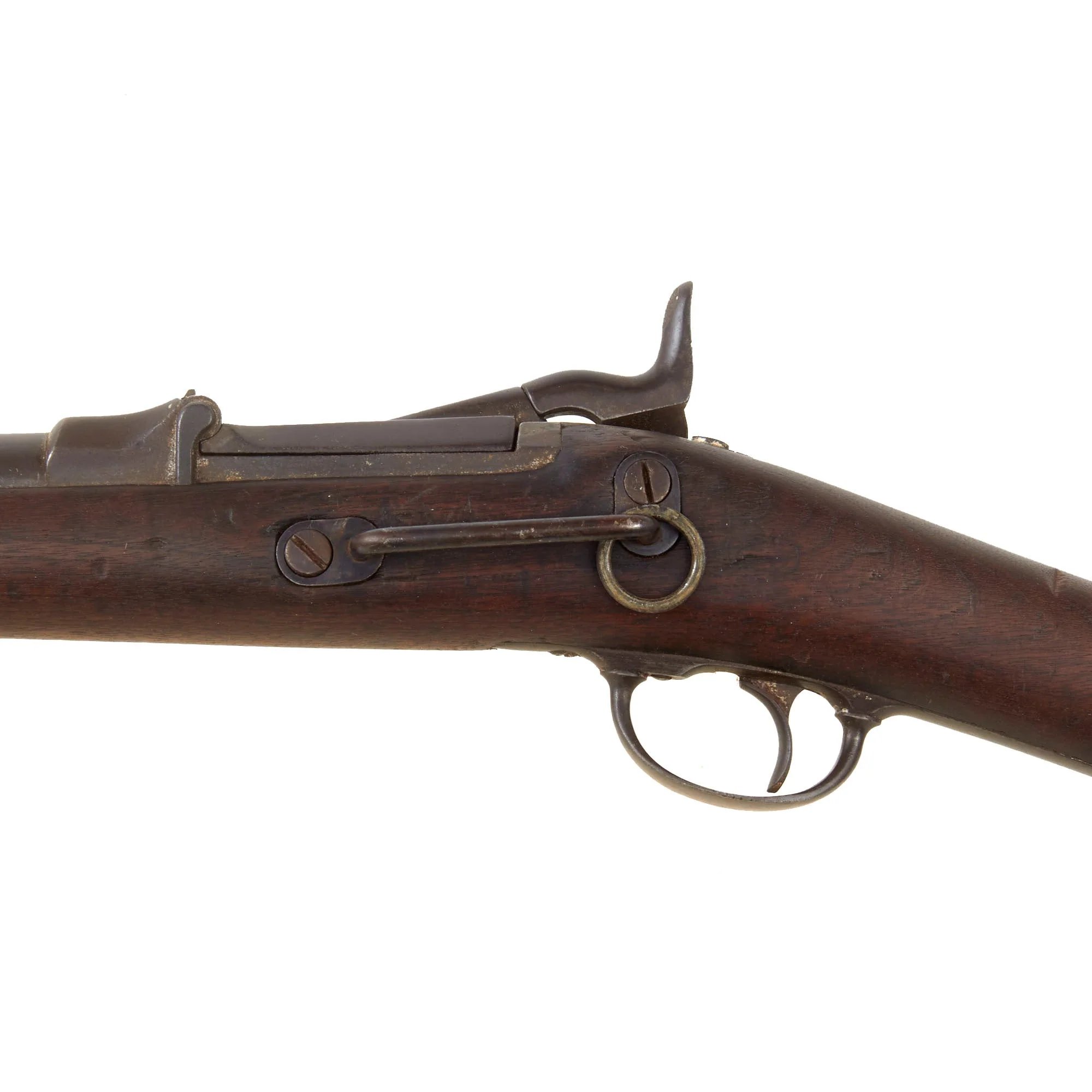 Original U.S. Early Springfield Trapdoor Model 1873 Saddle Ring Carbine - Rebarreled and Smoothbored to 32 Gauge - Circa 1875 — image 12