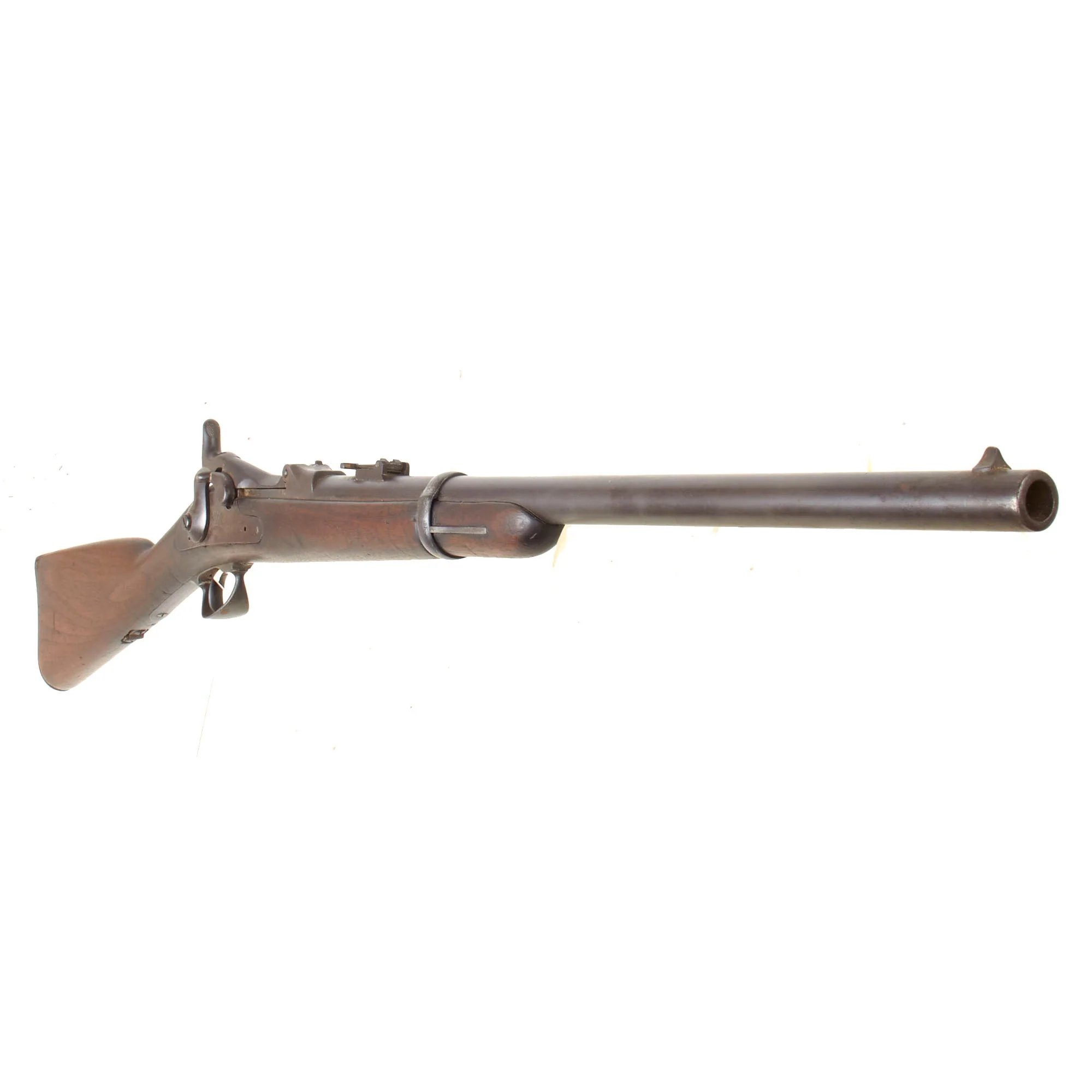 Original U.S. Early Springfield Trapdoor Model 1873 Saddle Ring Carbine - Rebarreled and Smoothbored to 32 Gauge - Circa 1875 — image 4