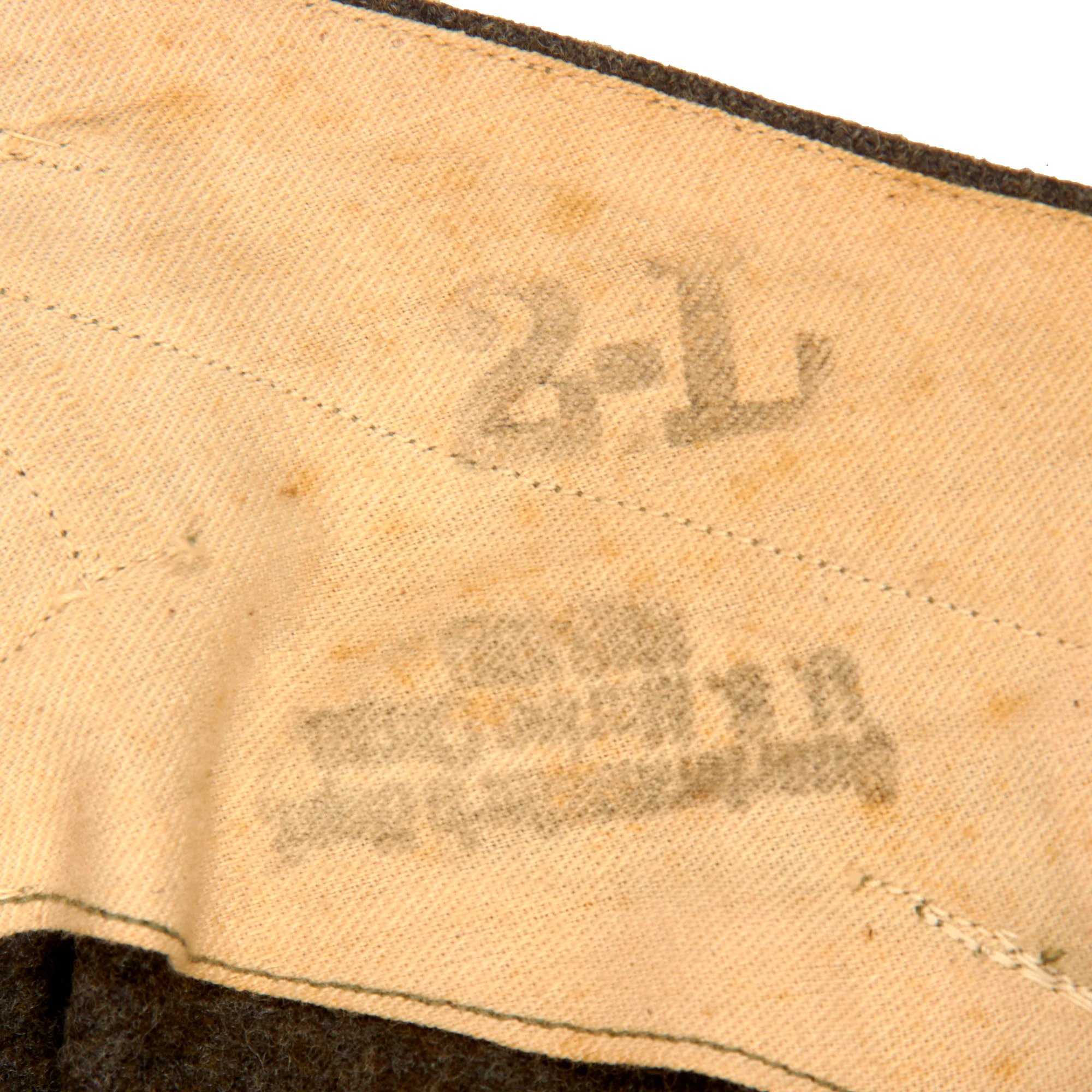 Original U.S. WWI Machine Gun Company, 13th Regiment USMC P1917 Marine Corps Forest Green Uniform Tunic & Matching Breeches - Dated 1918 — image 4