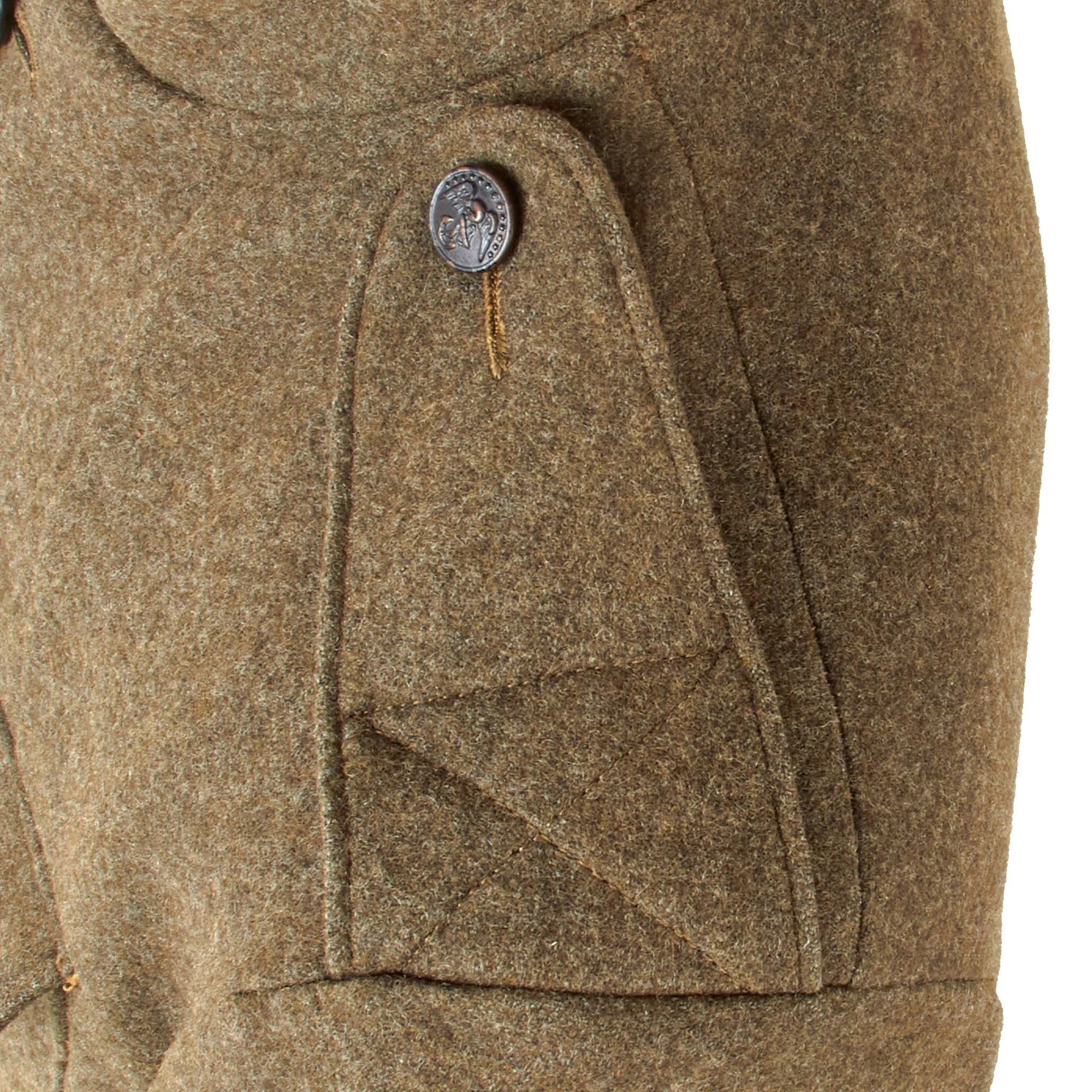 Original U.S. WWI Machine Gun Company, 13th Regiment USMC P1917 Marine Corps Forest Green Uniform Tunic & Matching Breeches - Dated 1918 — image 8