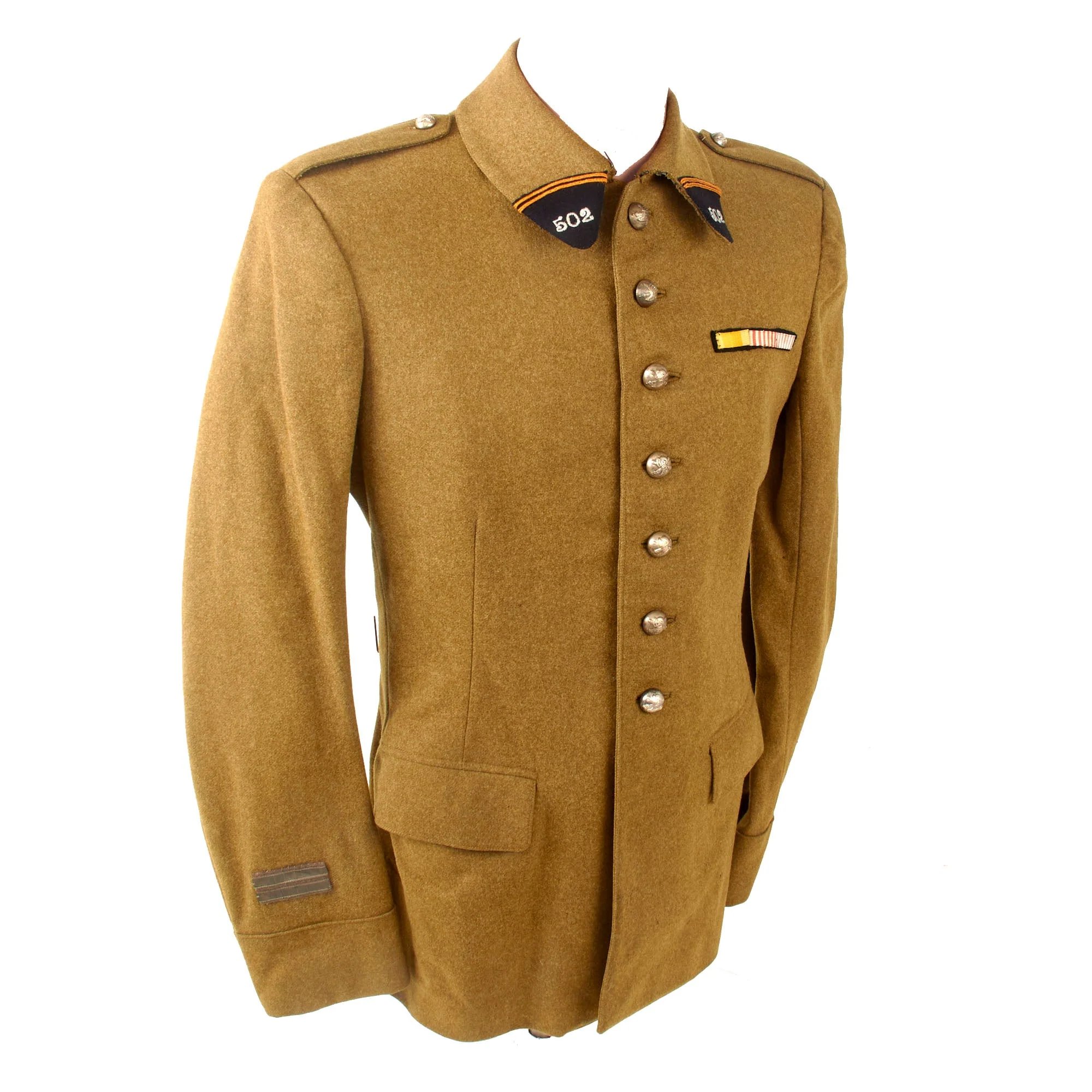 Original French WWII 502nd Tank Regiment Régiment de Chars de Combat Lieutenant Officer's Uniform Tunic with Ribbon Bar — image 12