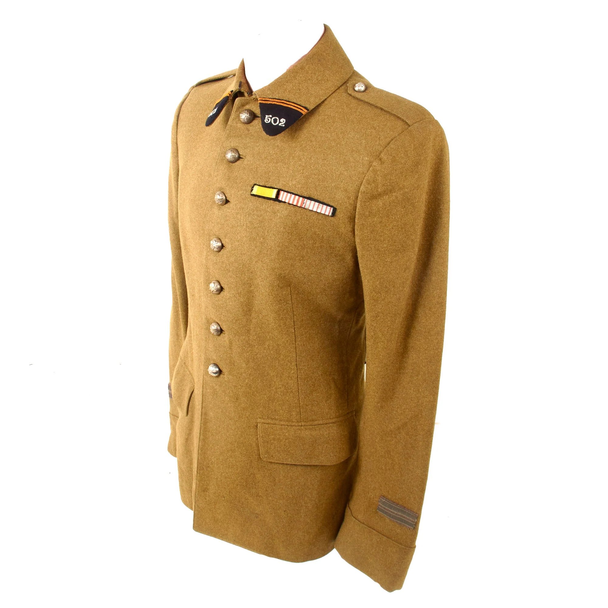 Original French WWII 502nd Tank Regiment Régiment de Chars de Combat Lieutenant Officer's Uniform Tunic with Ribbon Bar — image 7