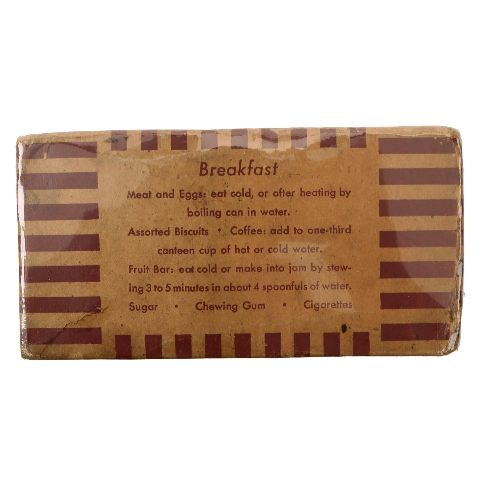 Original U.S. WWII Stabalized K-Ration Morale Series Breakfast Meal Unit by Hills Brothers Co. — image 2